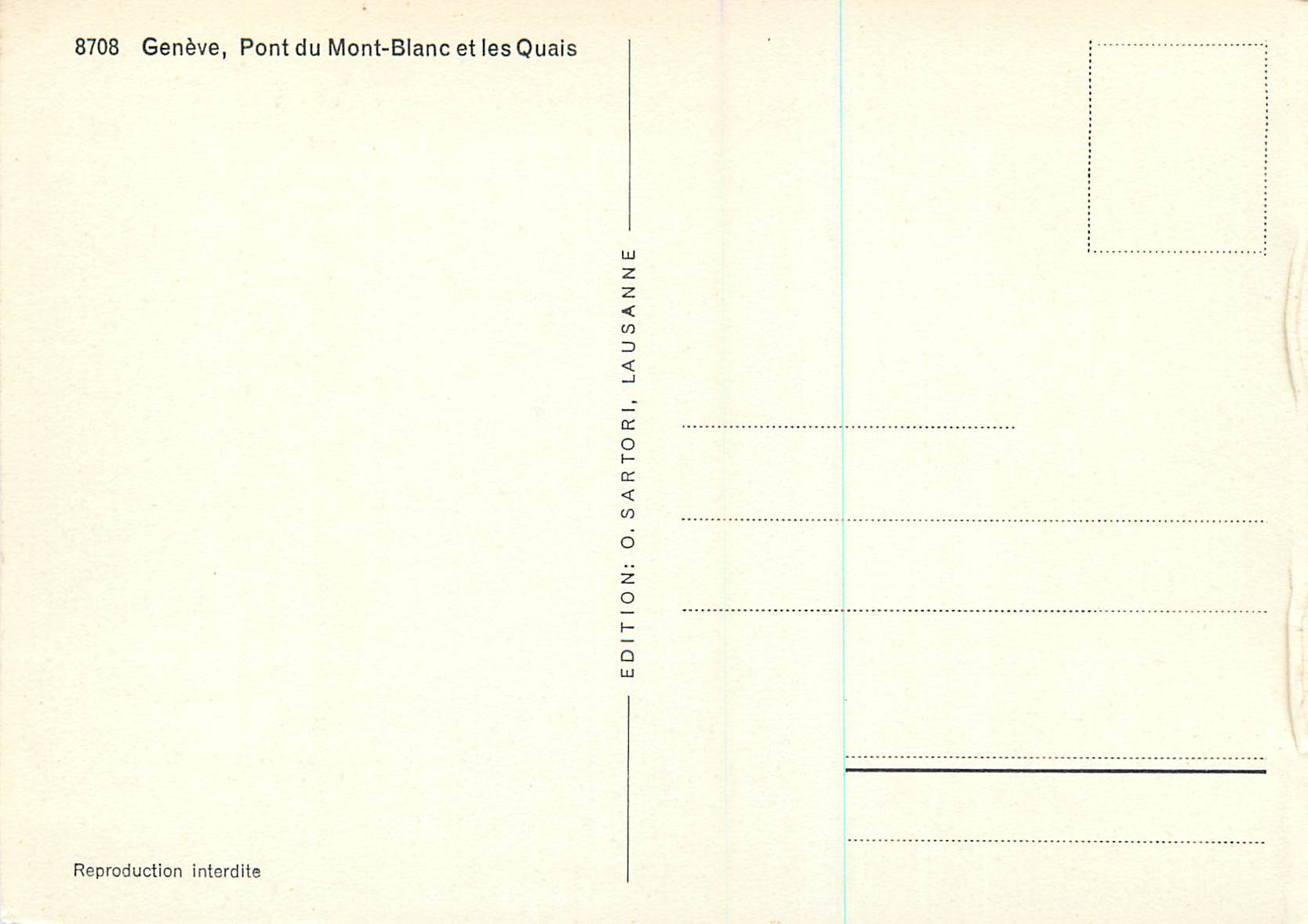 CPM Geneve Pont du Mont Blanc et le Quais — Verso