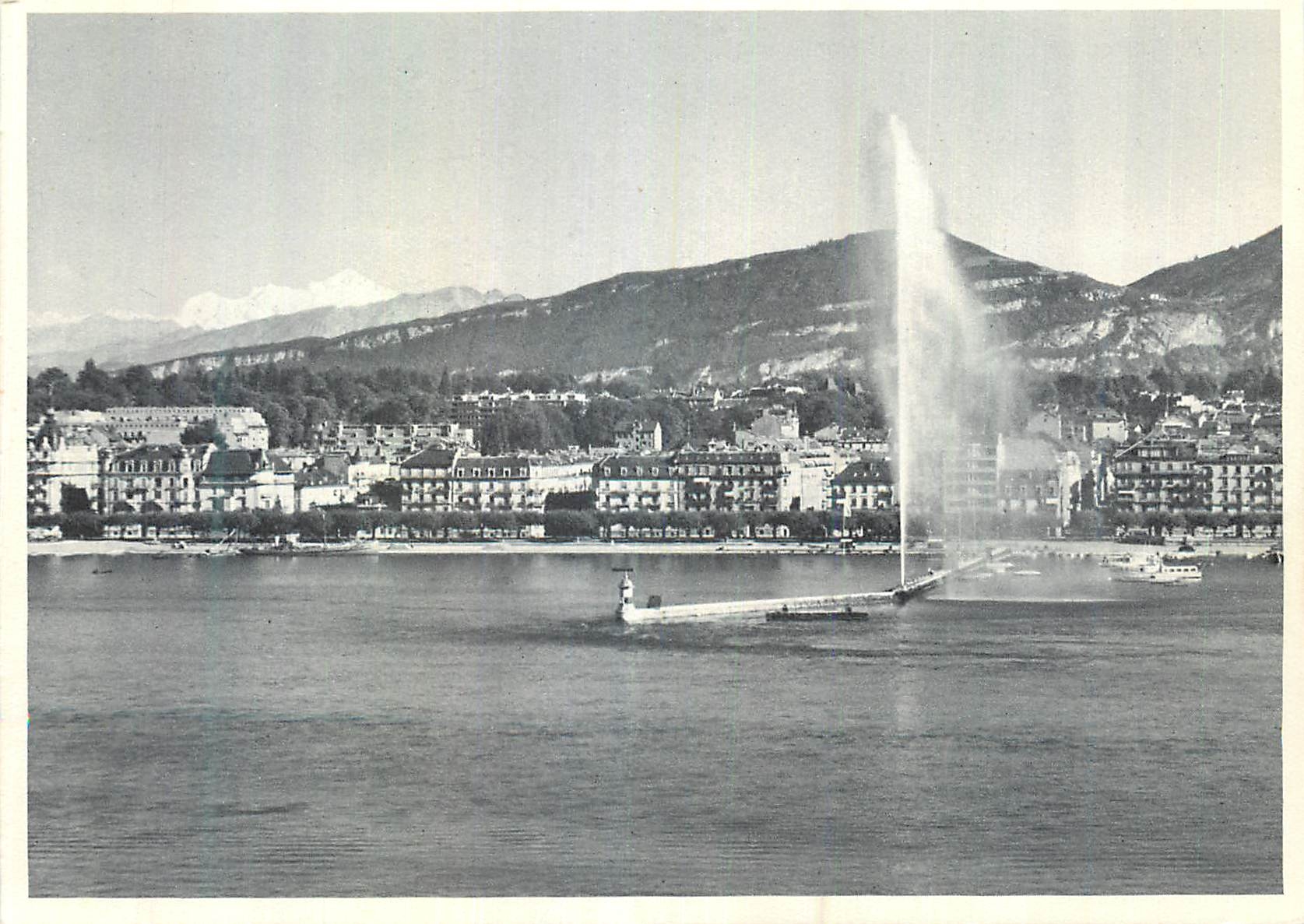 CPM Geneve Jet d'Eau 90 m et le Mont Blanc