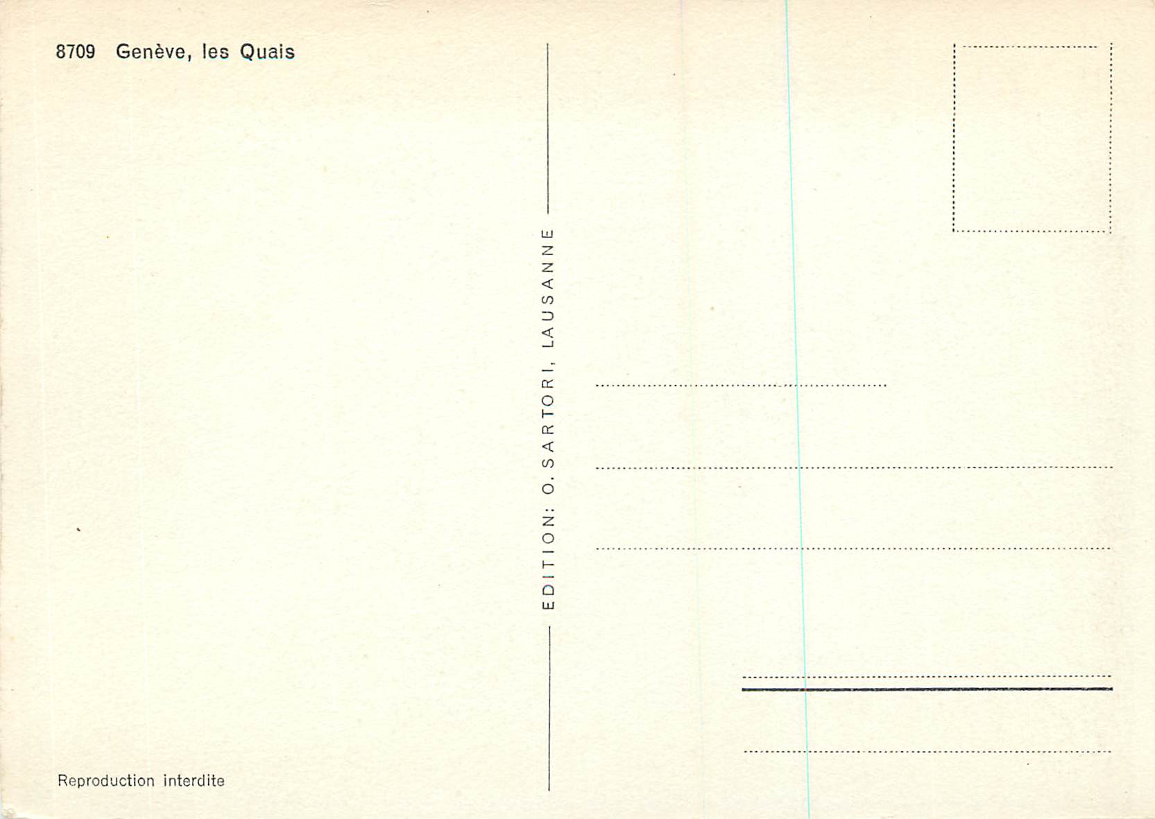 CPM Geneve Le Quais — Verso