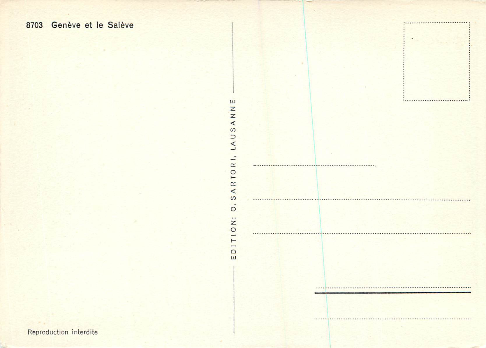 CPM Geneve et le Saleve — Verso