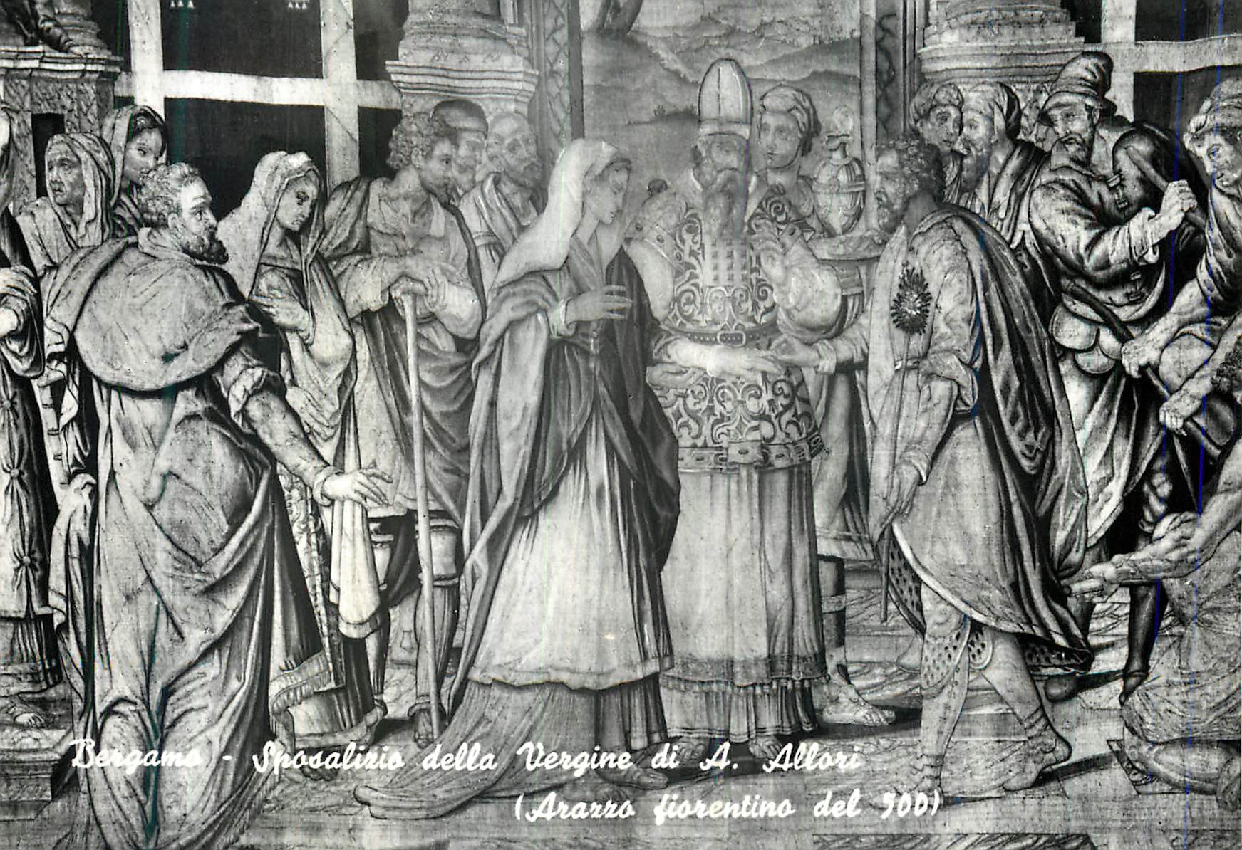 CPM Bergamo Marriage de la Vierge par A Allori (Tapisserie Florentine) 