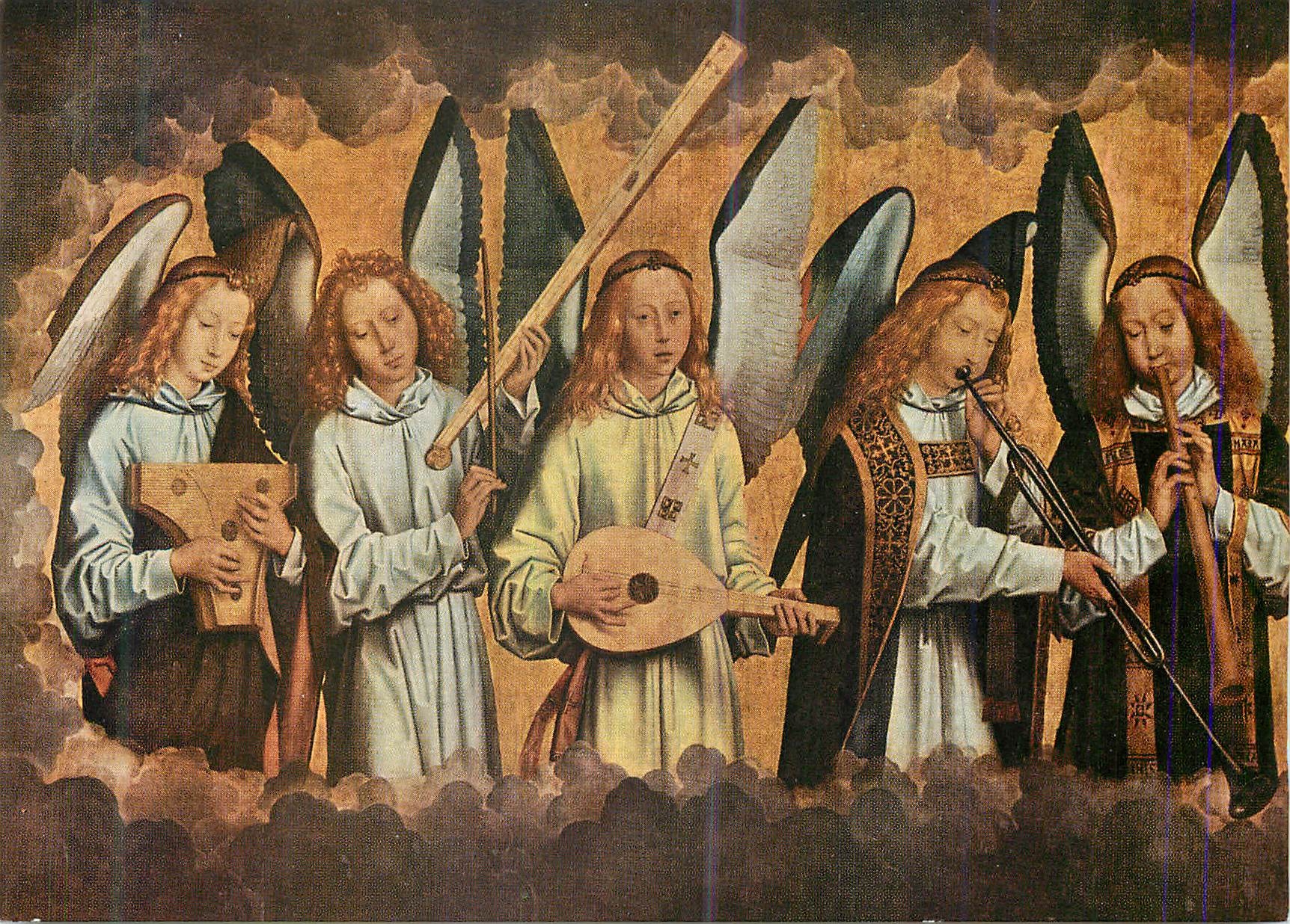 CPM Memling Hans le Christ Entoure d'Anges Musiciens (Volet Gauche)