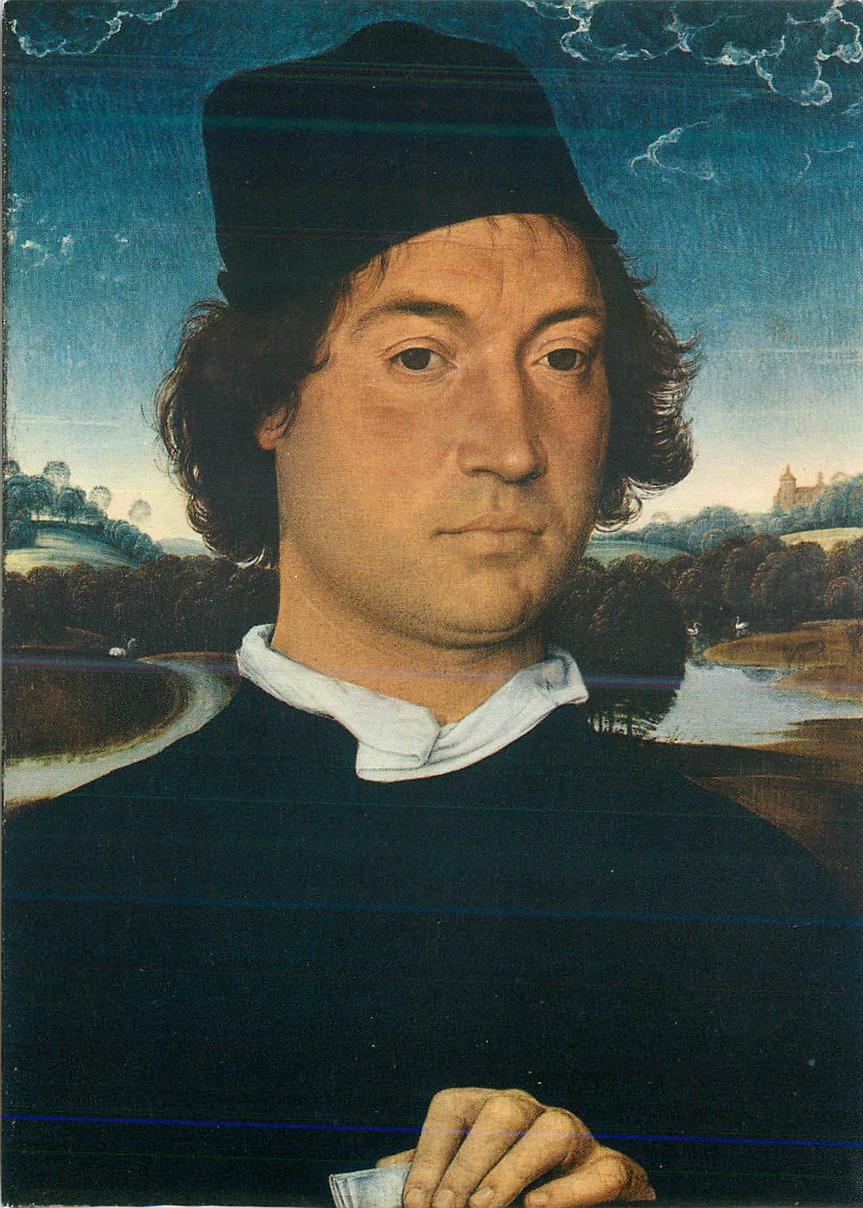 CPM Firenze Palazzo Vecchio Hans Memling Bruges Portrait de Gentilhomme