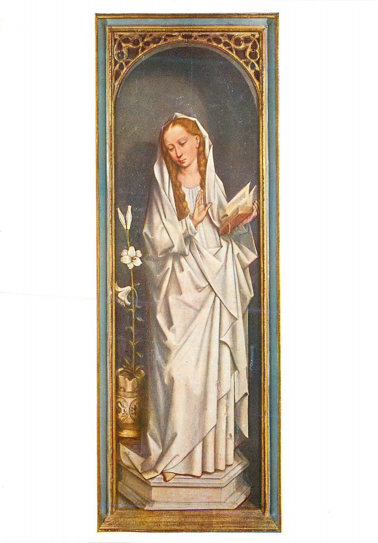 CPM Hans Memling la Vierge Panneau Gauche de l'Annonciation