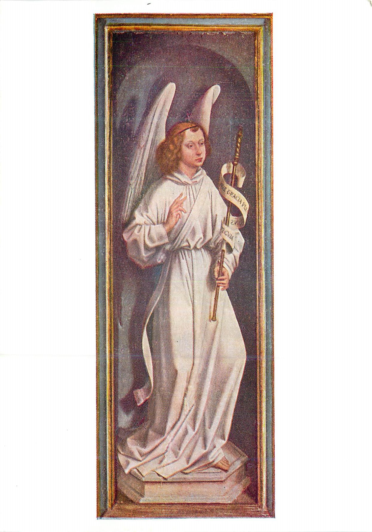 CPM Hans Memling l'Ange Panneau Droite de l'Annonciation Brugge Muzeum