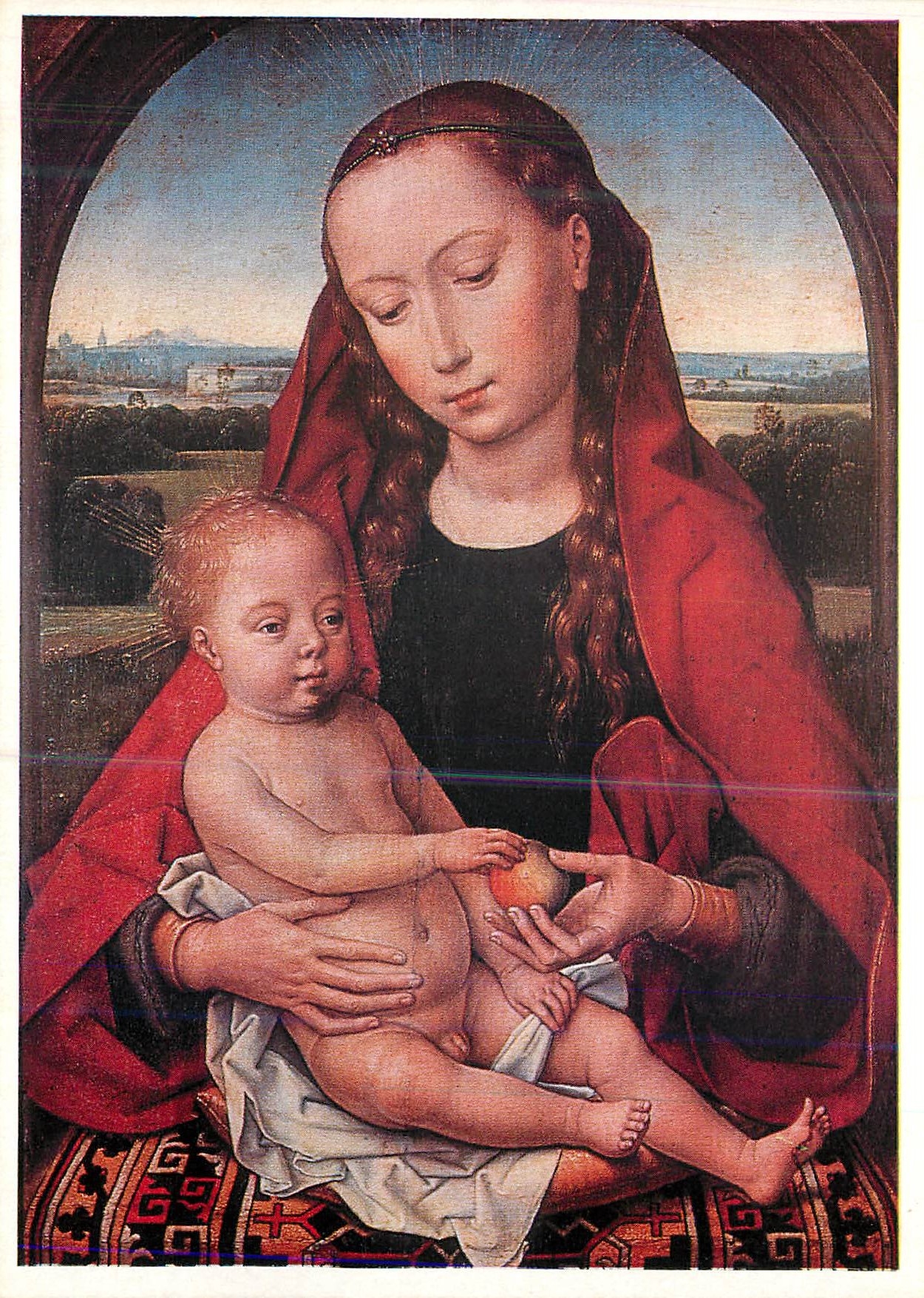 CPM Hans Memling 1433 1494 Madone et l'Enfant a la Pomme Florenz Uffizien