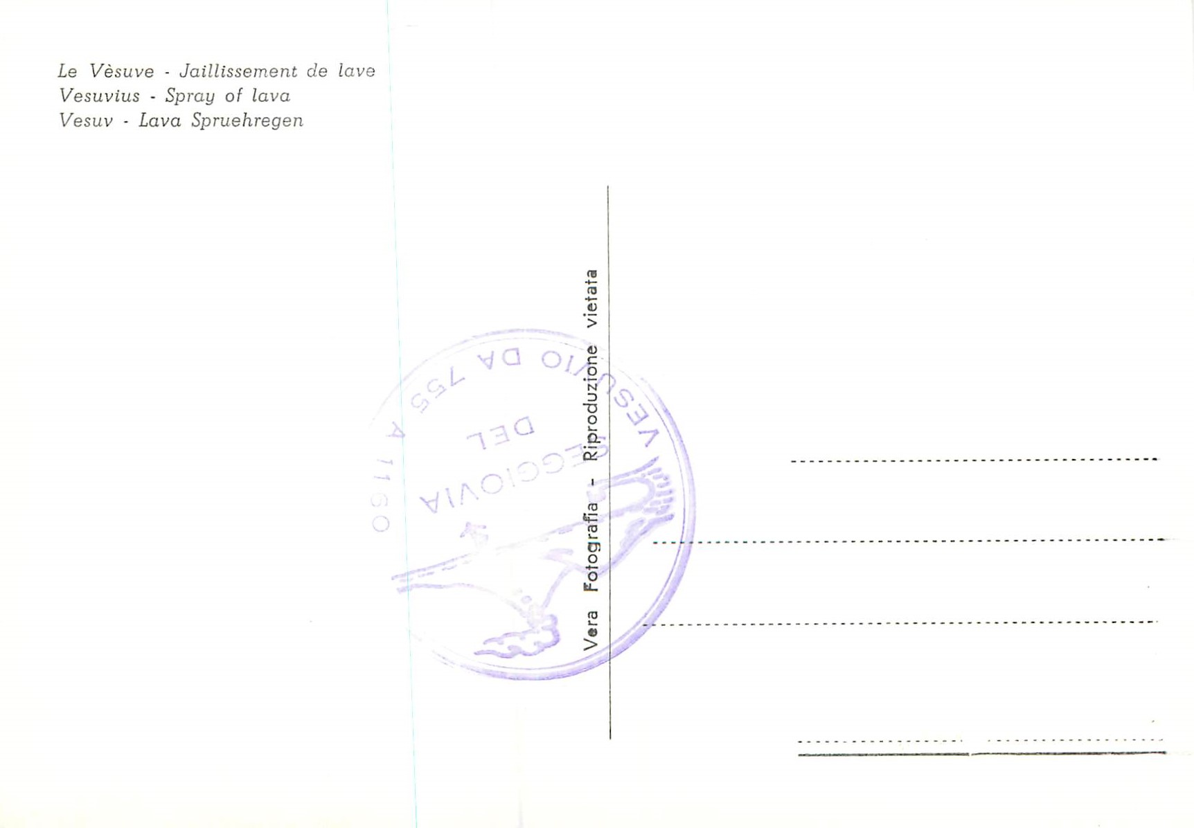 CPM le Vesuve Jaillissement de Lave Volcan — Rückseite