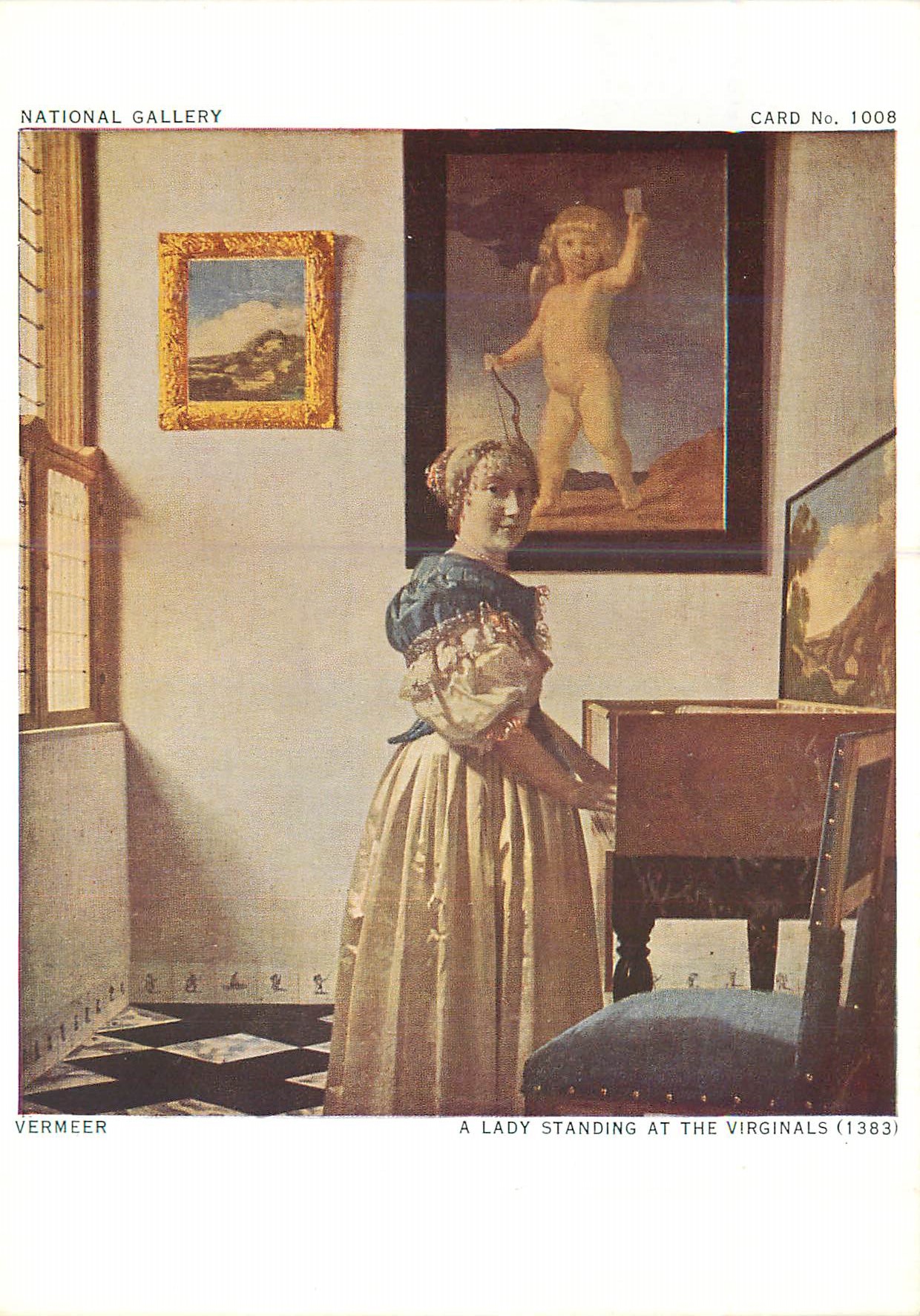 CPM National Gallery Vermeer a Lady Standing at the Virginals