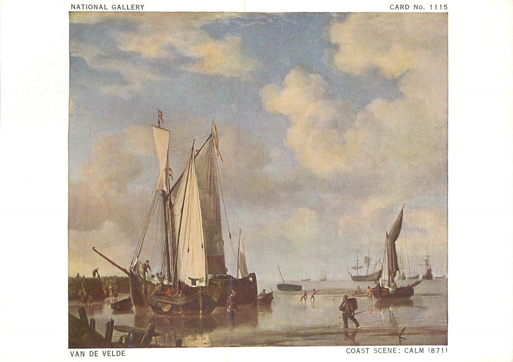 CPM National Gallery Van de Velde Coast Scene Calm 