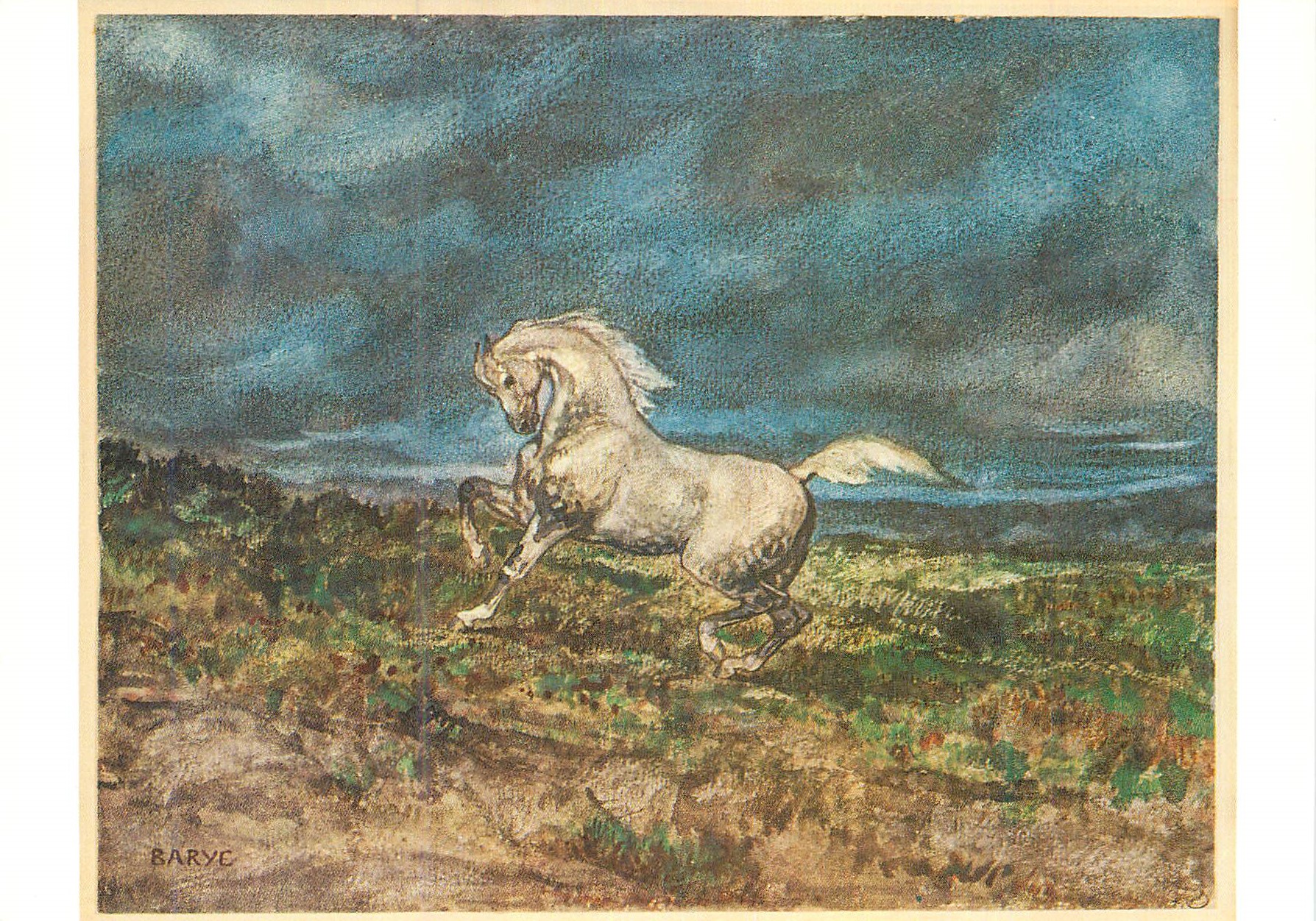 CPM Paris Musee du Louvre Cabinet des Dessins Antoine Louis Barye (1796 1875) Cheval Blanc