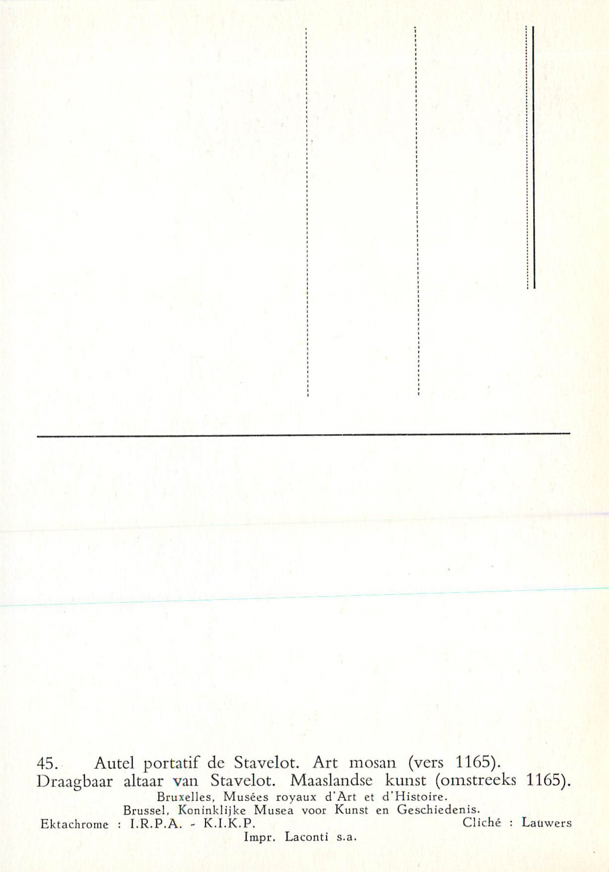 Autel portatif de Stavelot — Maaslandse Kunst (vers 1165) — Impr. Lacontti s.a. — Rückseite