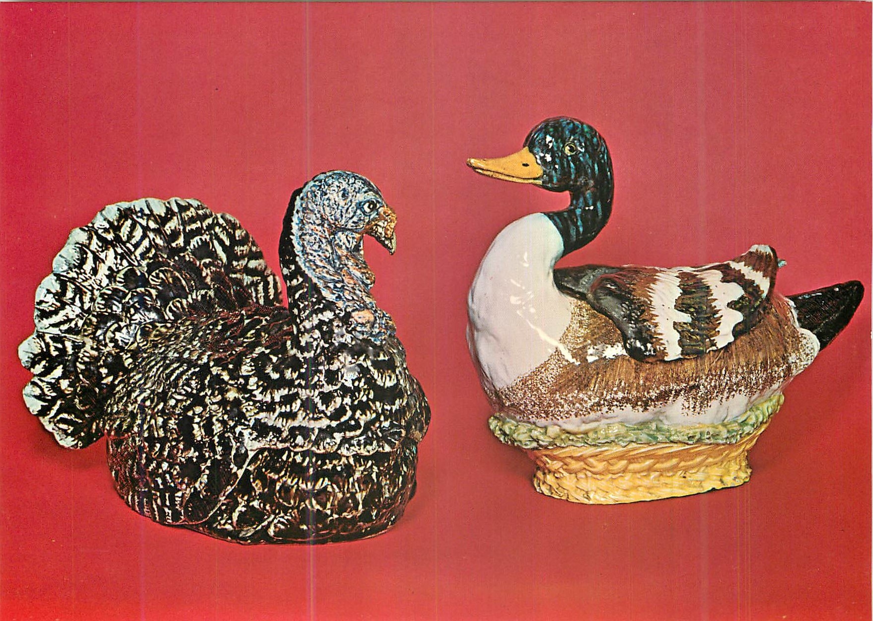 Dindon et canard en faïence bruxelloise — XVIIe siècle — Édition Bruxelles, n° 2654