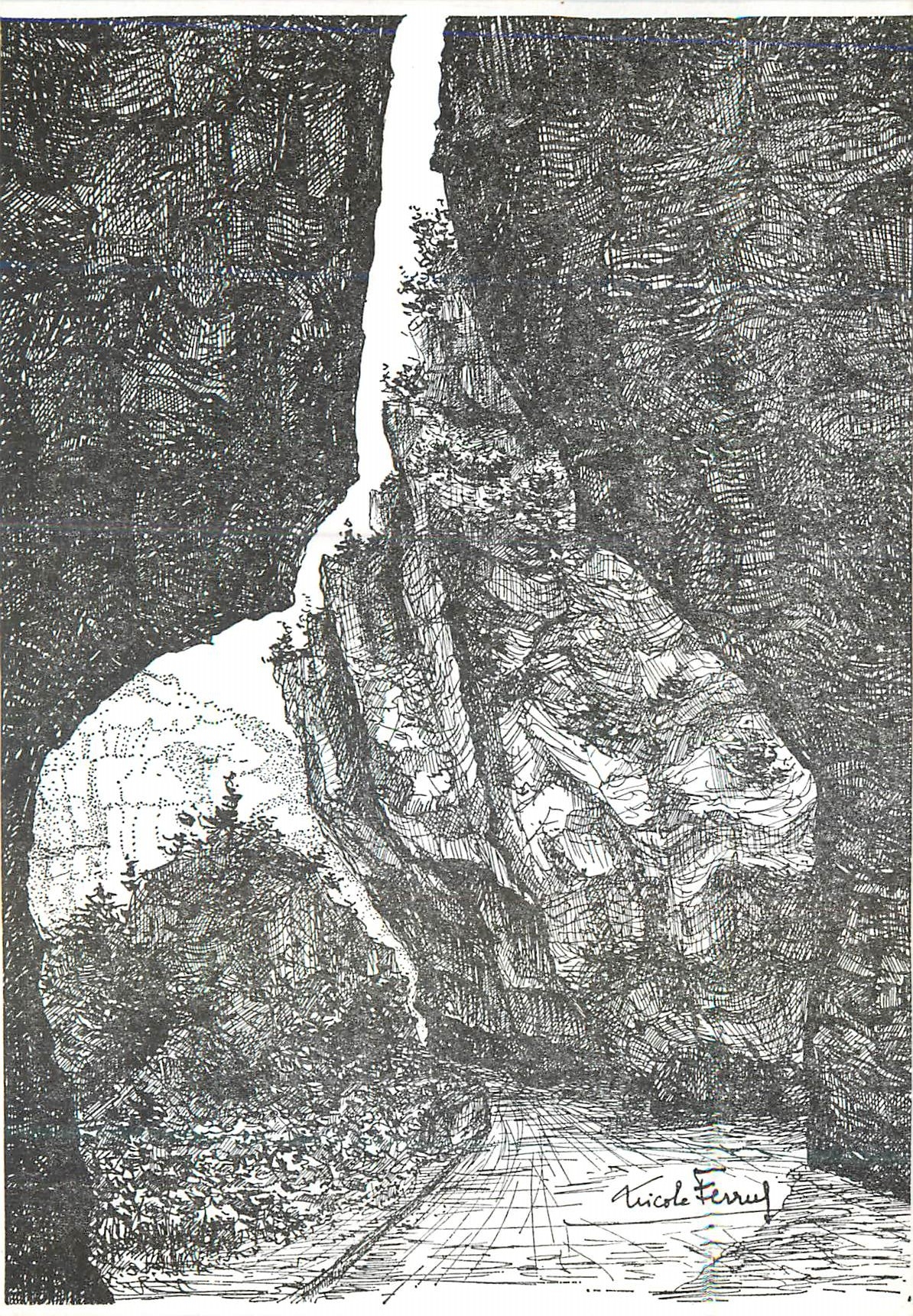Gorges du Tarn — Passage de la route taillé dans le roc — Édité par "Gorges du Tarn" 48210 Sainte-Enimie