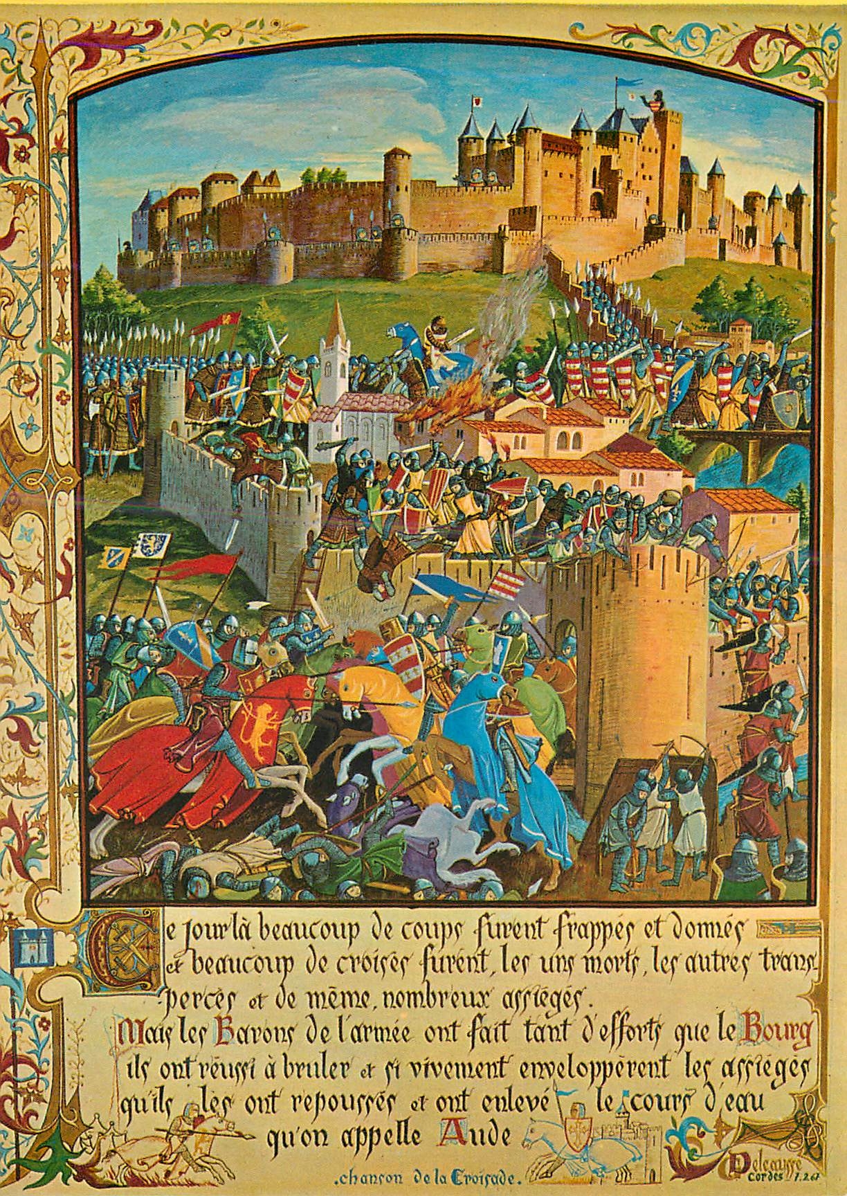 CPM Carcassonne la Prise du Bourg Histoire du Languedoc