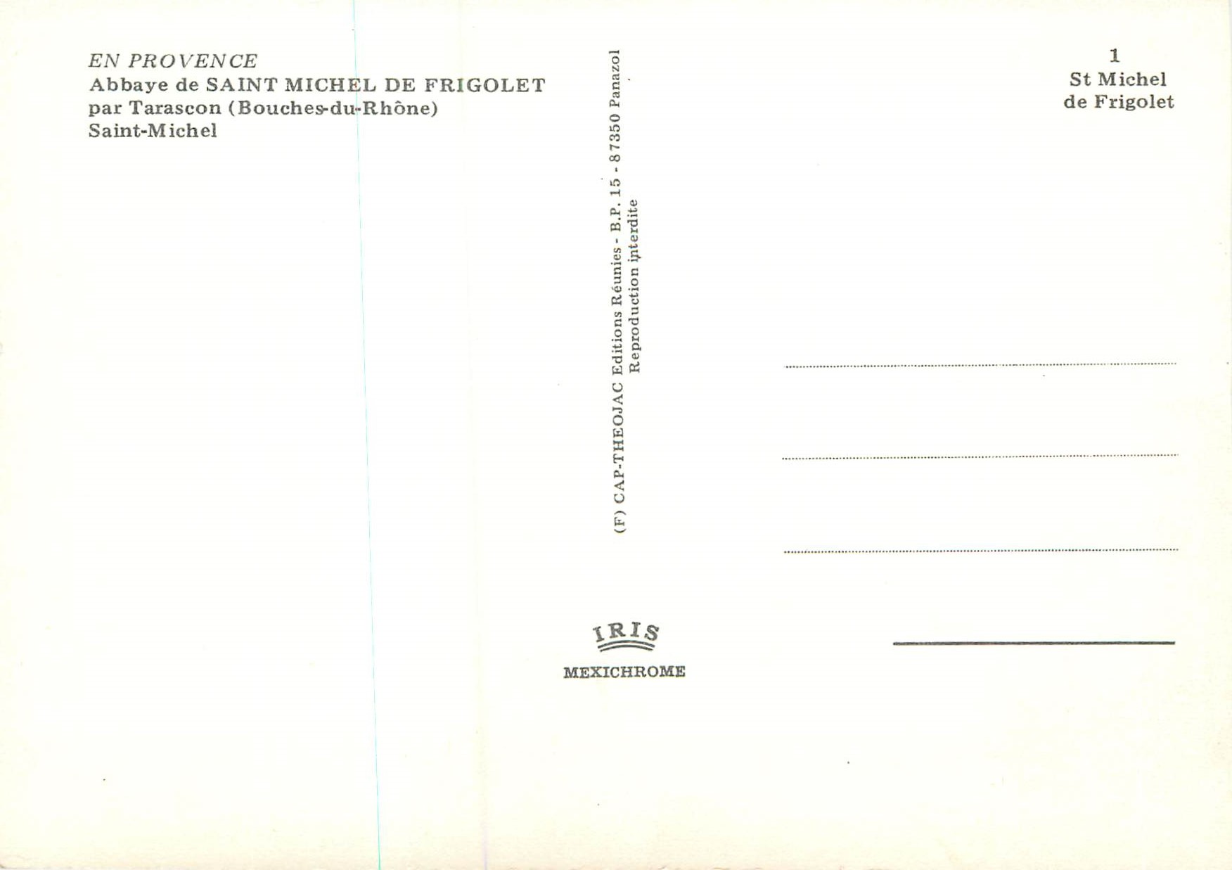 Saint-Michel de Frigolet — Abbaye de Saint-Michel de Frigolet — Éditions IRIS — Verso