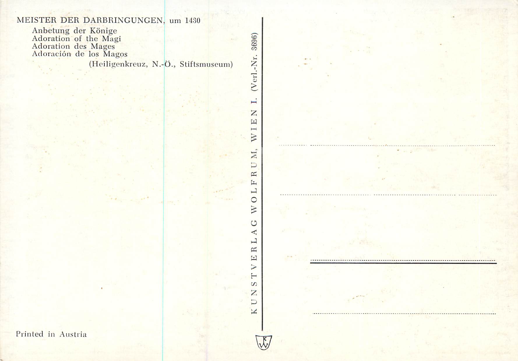 CPM Meister Der Darbringungen Adoration des Mages — Rückseite