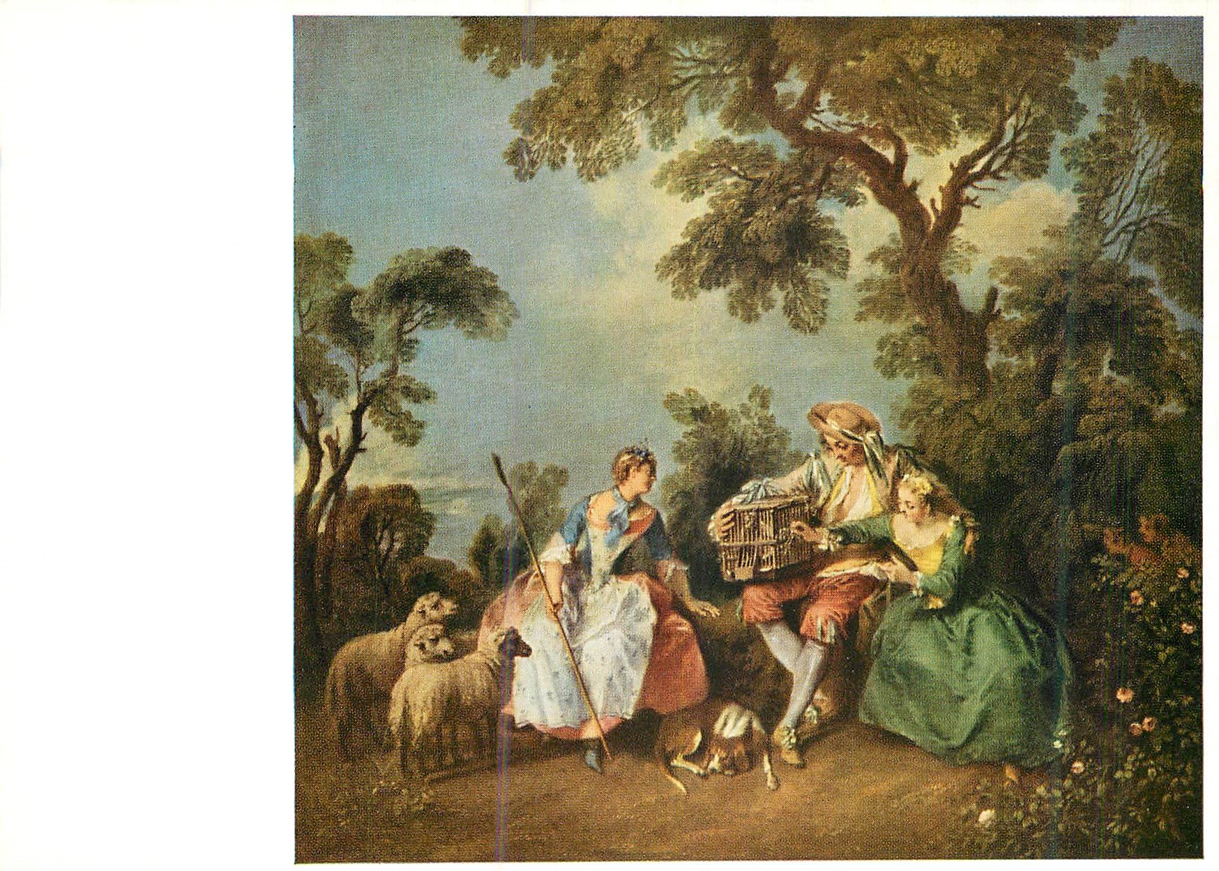 CPM Nicolaus Lancret la Cage d'Oiseau Munchen