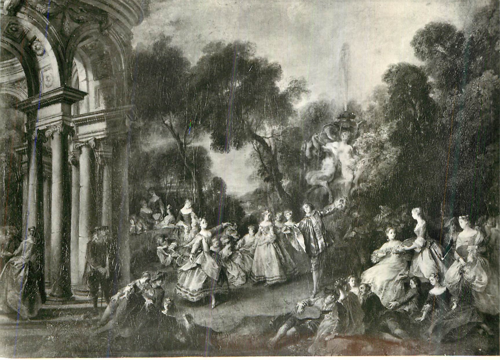 Berlin, Schloss Charlottenburg — "Freiluftfeier" von Nicolas Lancret — Foto Walter Steinkopf, n° 169