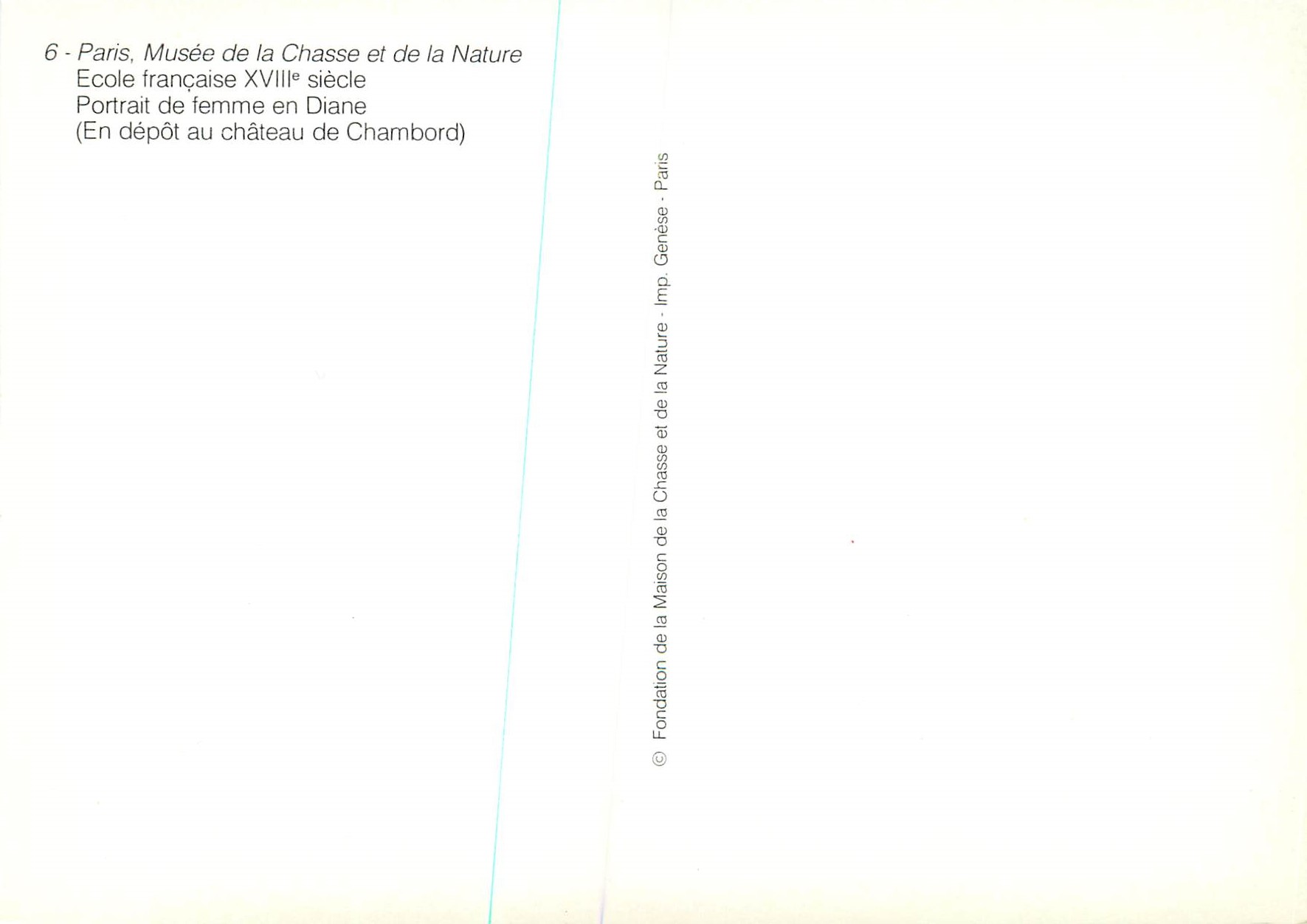 CPM Paris Musee de la Chasse et de la Nature Ecole Francaise XVIIIe siecle  — Verso