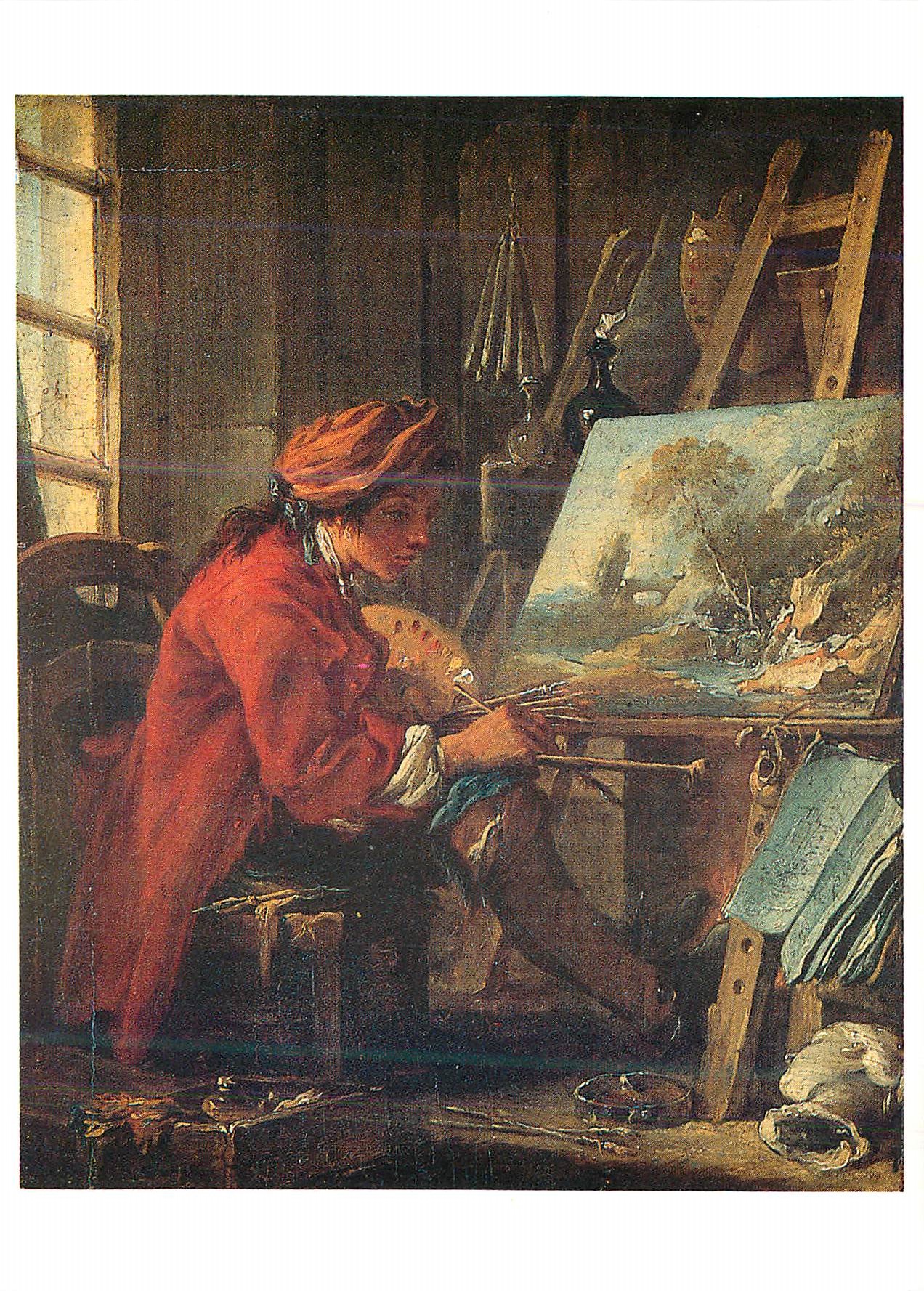 François Boucher dans son atelier — peintre français (1703-1770) — Éditions de la réunion des musées nationaux, série PE 2796