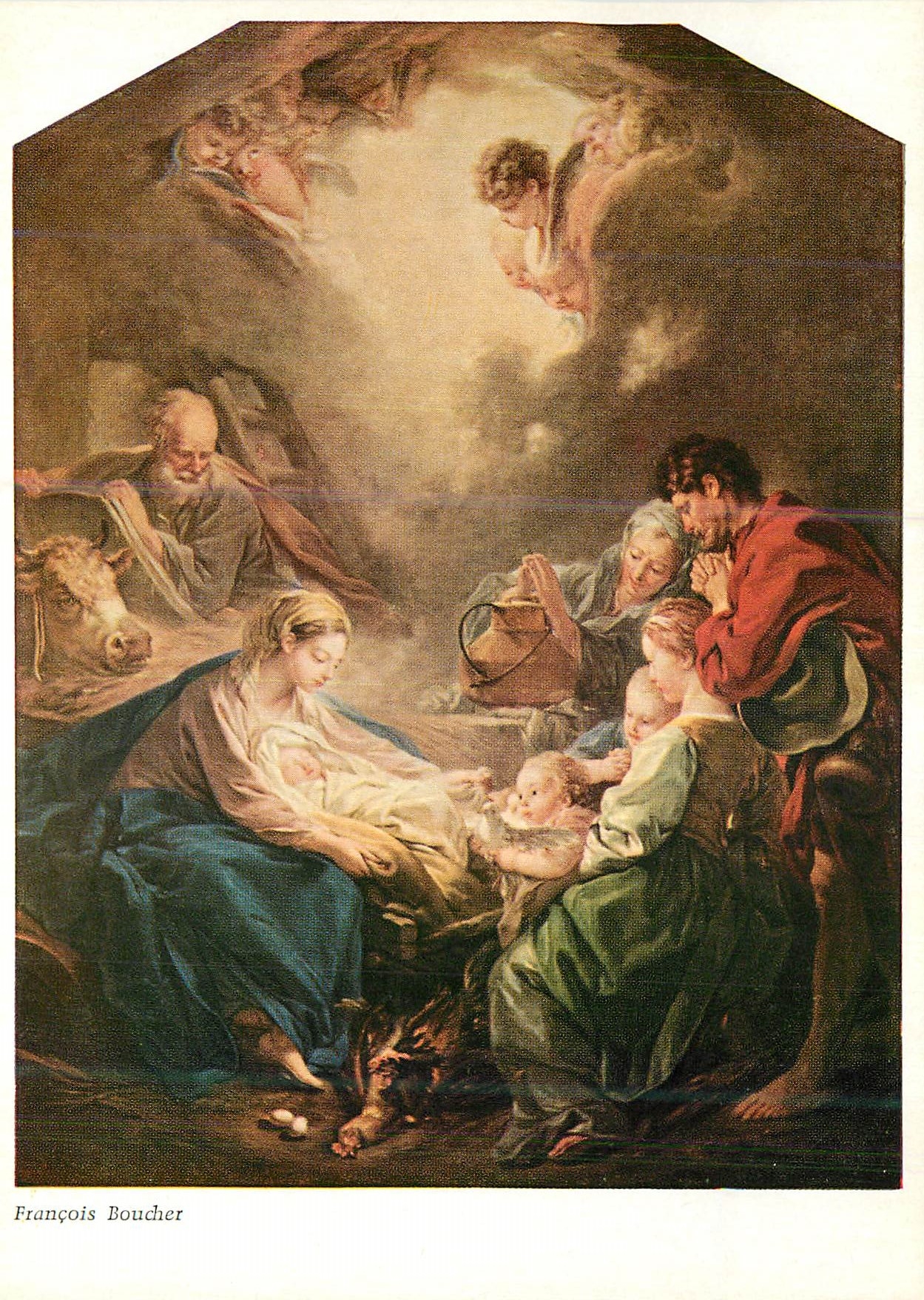 CPM Francois Boucher (1703 1770) Heilige Nacht (Paris Louvre)