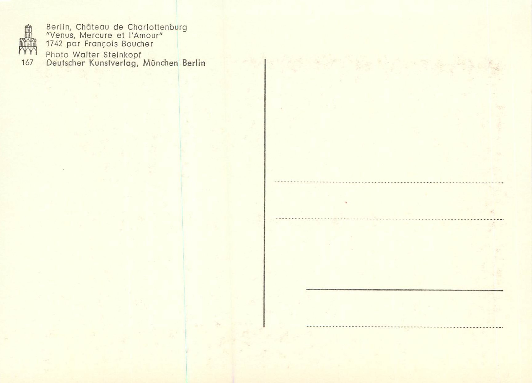 CPM Berlin Chateau de Charlottenburg — Verso