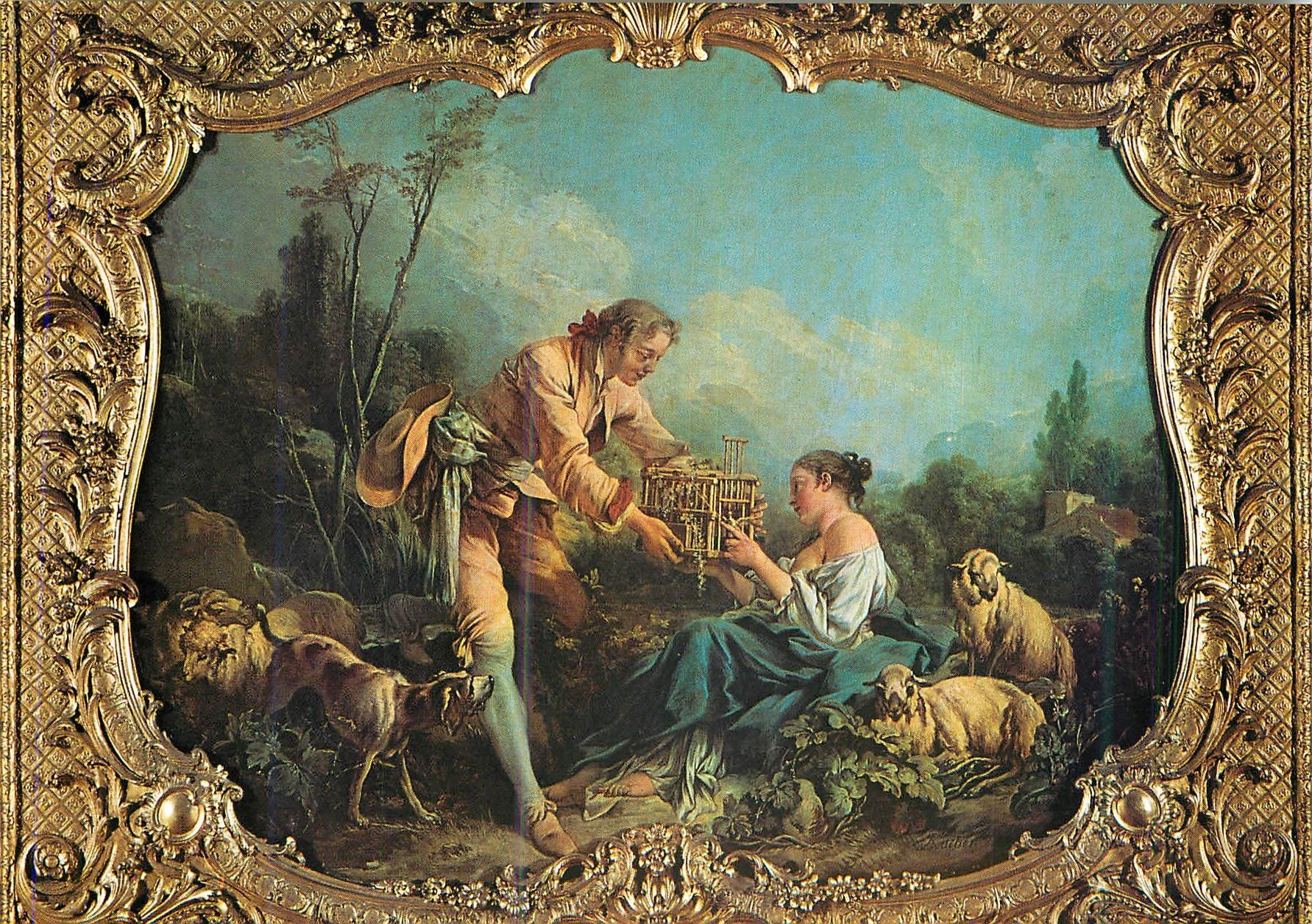 CPM Paris Archives Nationales Francois Boucher (1703 1770) la Cage ou les Etrennes de la Bergere