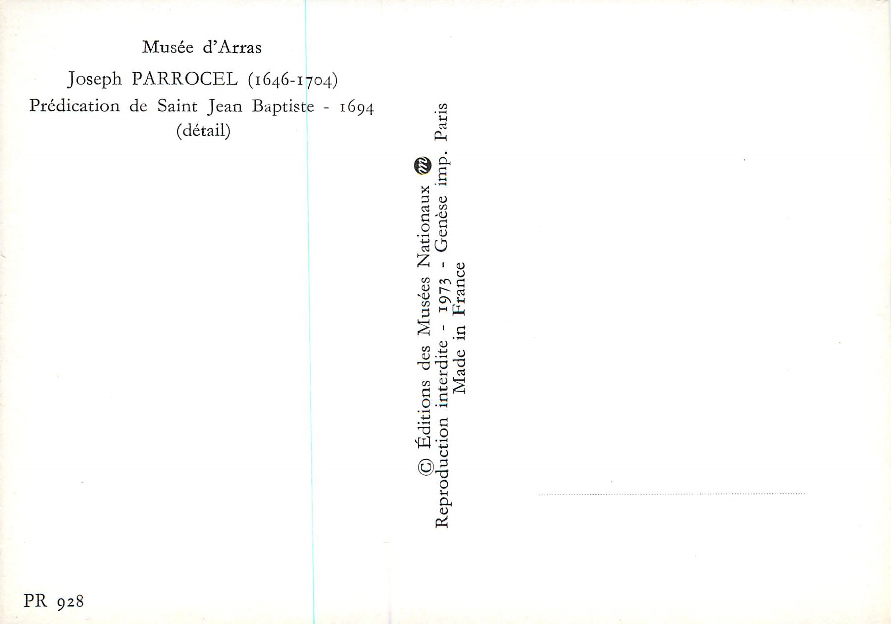 CPM Musee d'Arras Joseph Parrocel (1646 1704) — Verso