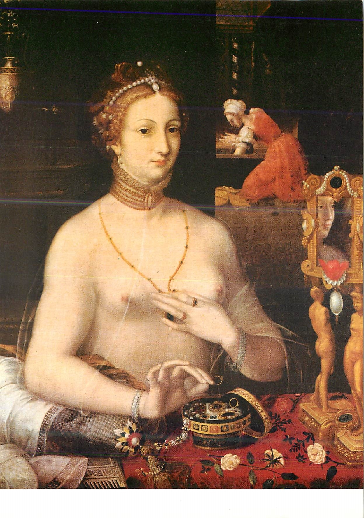 La Dame à sa toilette — École de Fontainebleau — Musée des Beaux-Arts de Dijon