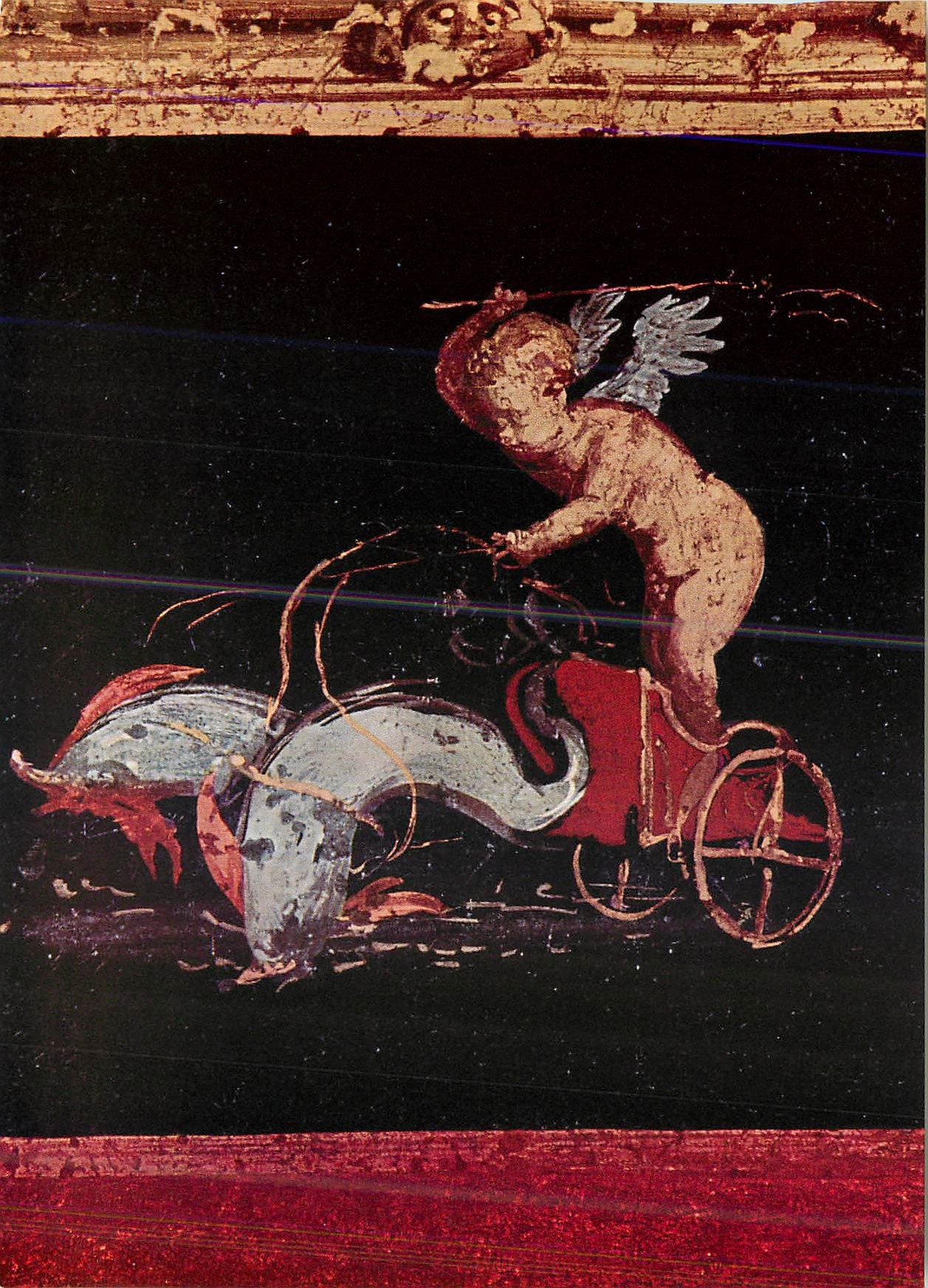 Cupid sur chariot — fresque encaustique — Kunstmann, Ewige Kinder
