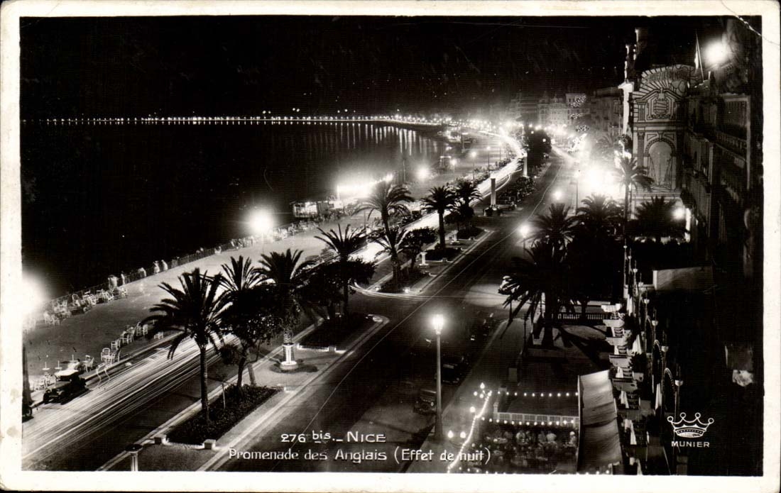Nice CPA Promenade des anglais 'effet de nuit)