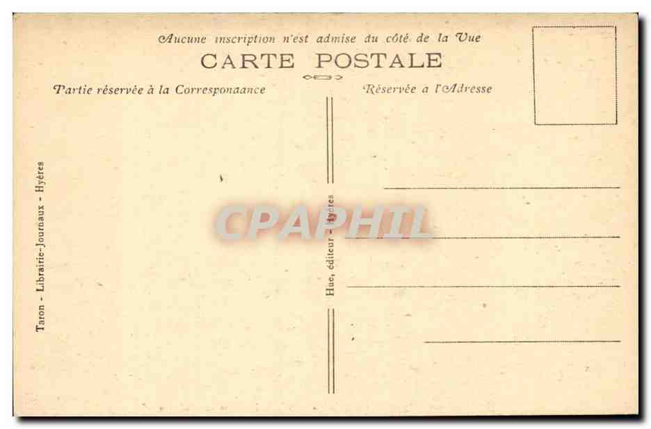 Environs d'Hyeres CPA Carqueranne Les pins aux SAlettes — Verso