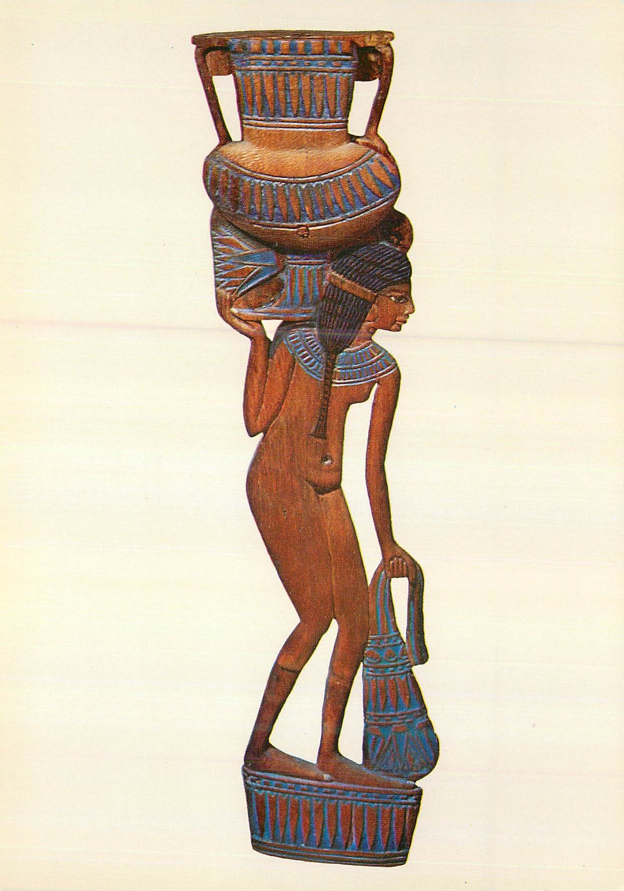 CPM Paris Musee de Louvre Departement des Antiquites Egyptiennes Cuiller de toilette XVIIIe dynastie bois