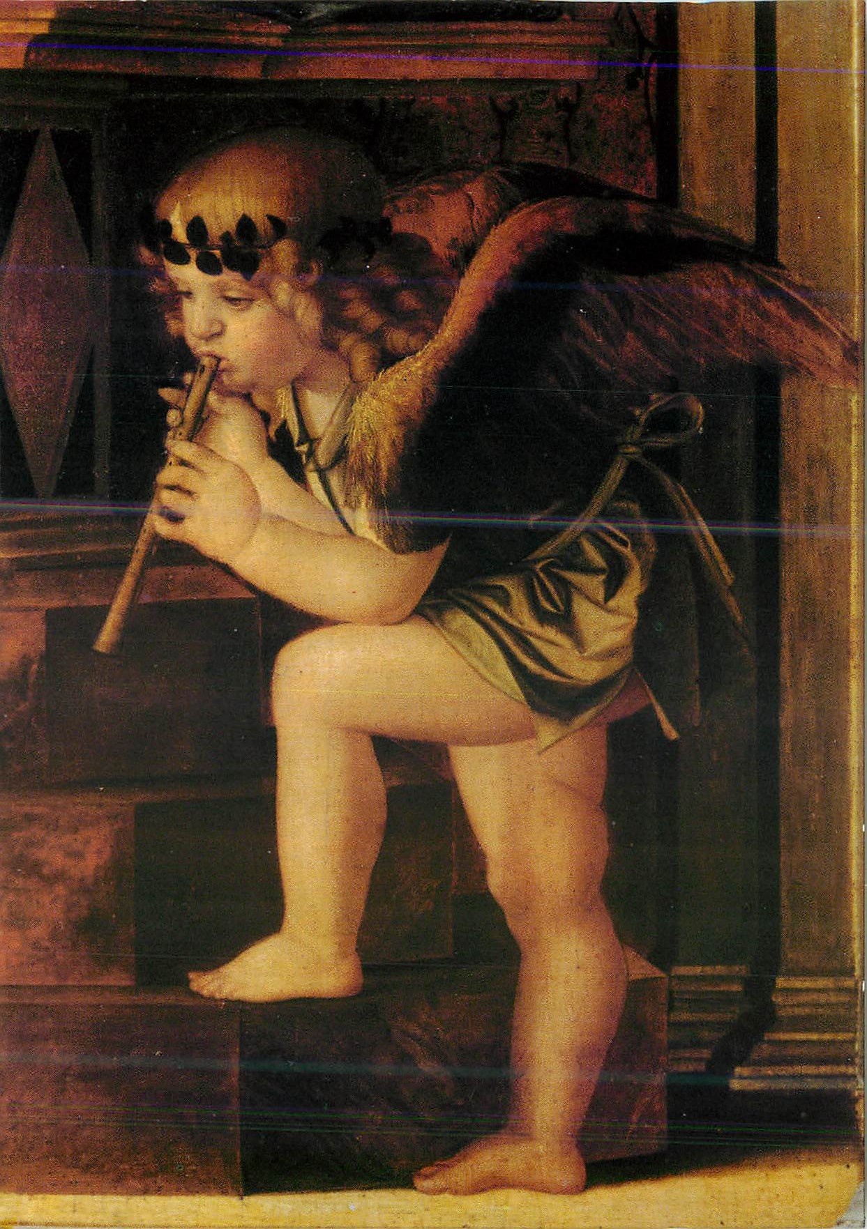 CPM Venezia Eglise de St Marie Glorieuse des Frari Ange musicien detail du triptyque de G Bellini