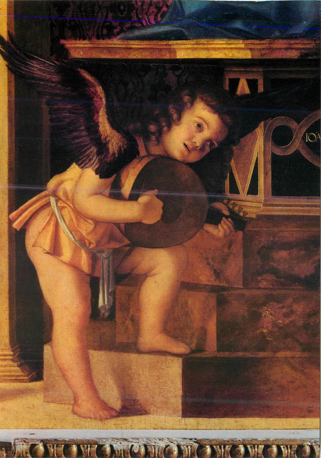 CPM Venezia Eglise de St Marie Glorieuse des Frari Ange musicien detail du triptyque de G Bellini