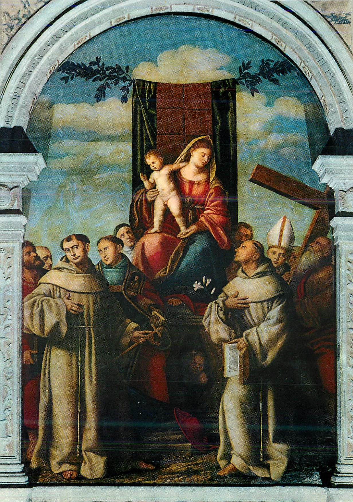 CPM Venezia Basilica S M Gloriosa dei Frari (Bernardino Licinio 1524) Madonna in Trono e Santi Francescani