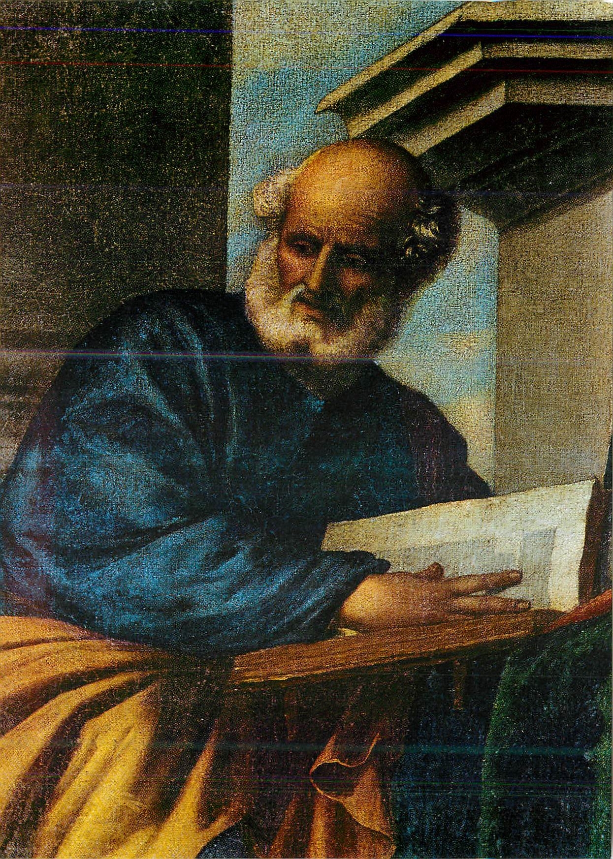 CPM Venezia Basilica S M Gloriosa dei Frari (Tiziano 1526) S Pietro Particolare della celbre Tela di Ca Pesaro