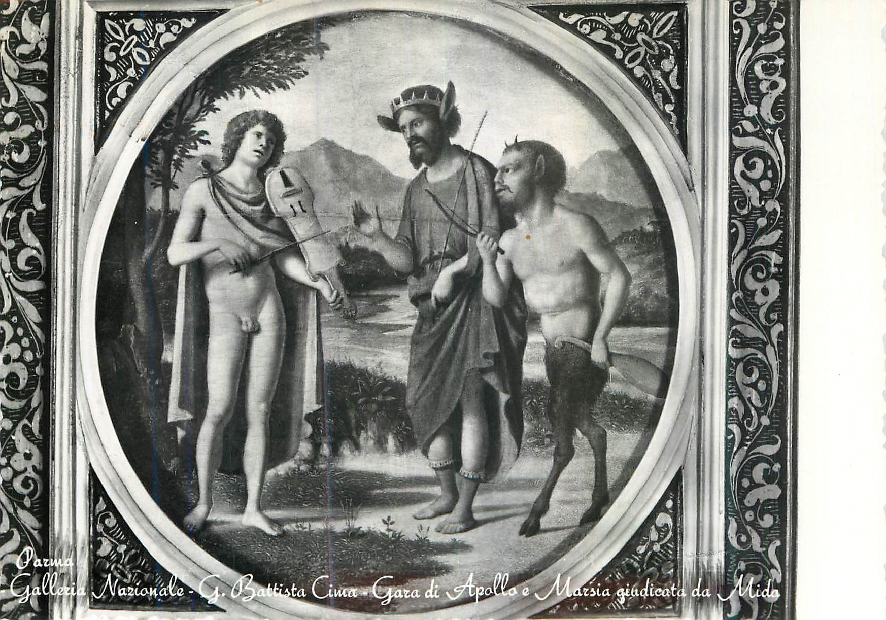 CPM Parma Gallerie nationalle G Battista Cima Concours entre Apollon et Marsia juge par Mida