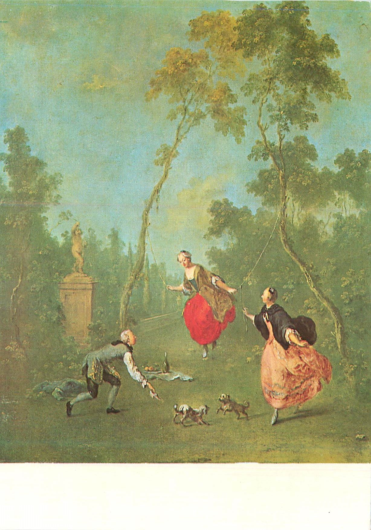 CPM Dame a la Balancoire Environ 1760