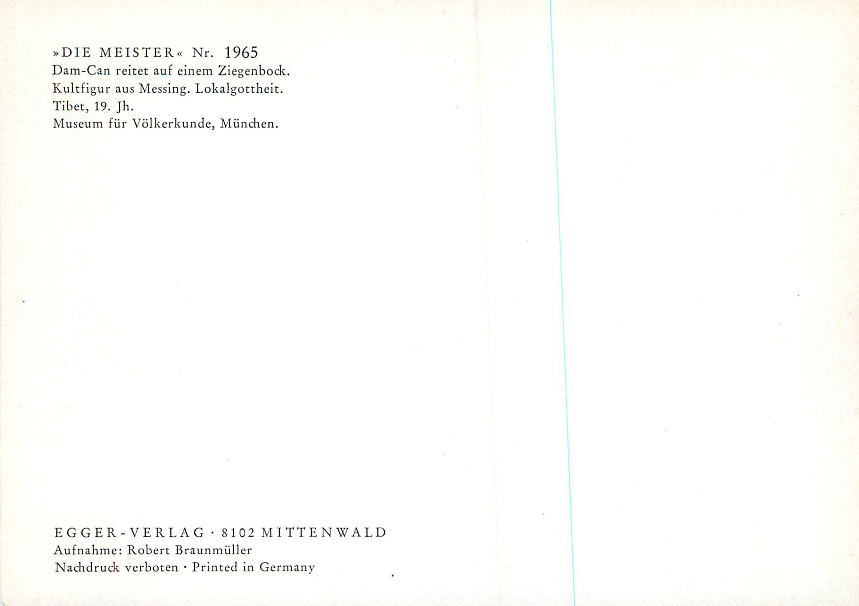 CPM Die Meister 1965 Dam Can reitet auf cinem Ziegenbock — Verso