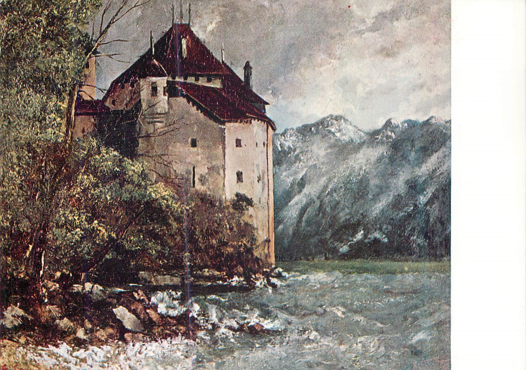 CPM Gustave Courbet Chillon et les Vagues