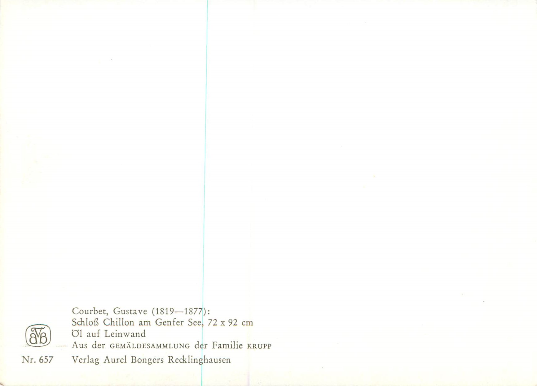 CPM Gustave Courbet (1819 1877) Verlag Aurel Bongers Recklinghausen — Rückseite