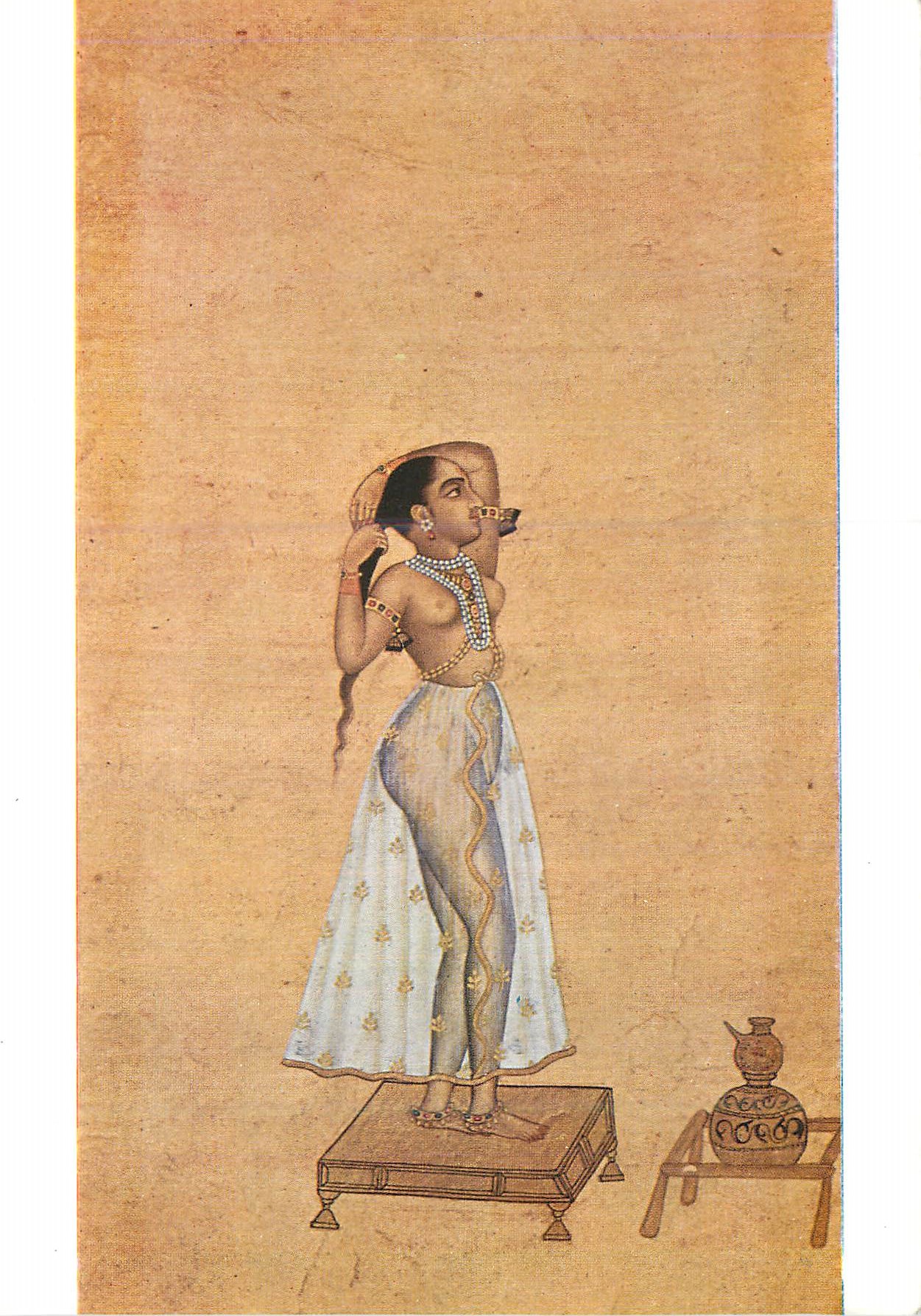 CPM Manuscrit Indou XVIII siecle femme a sa toilette Musee Guimet Paris