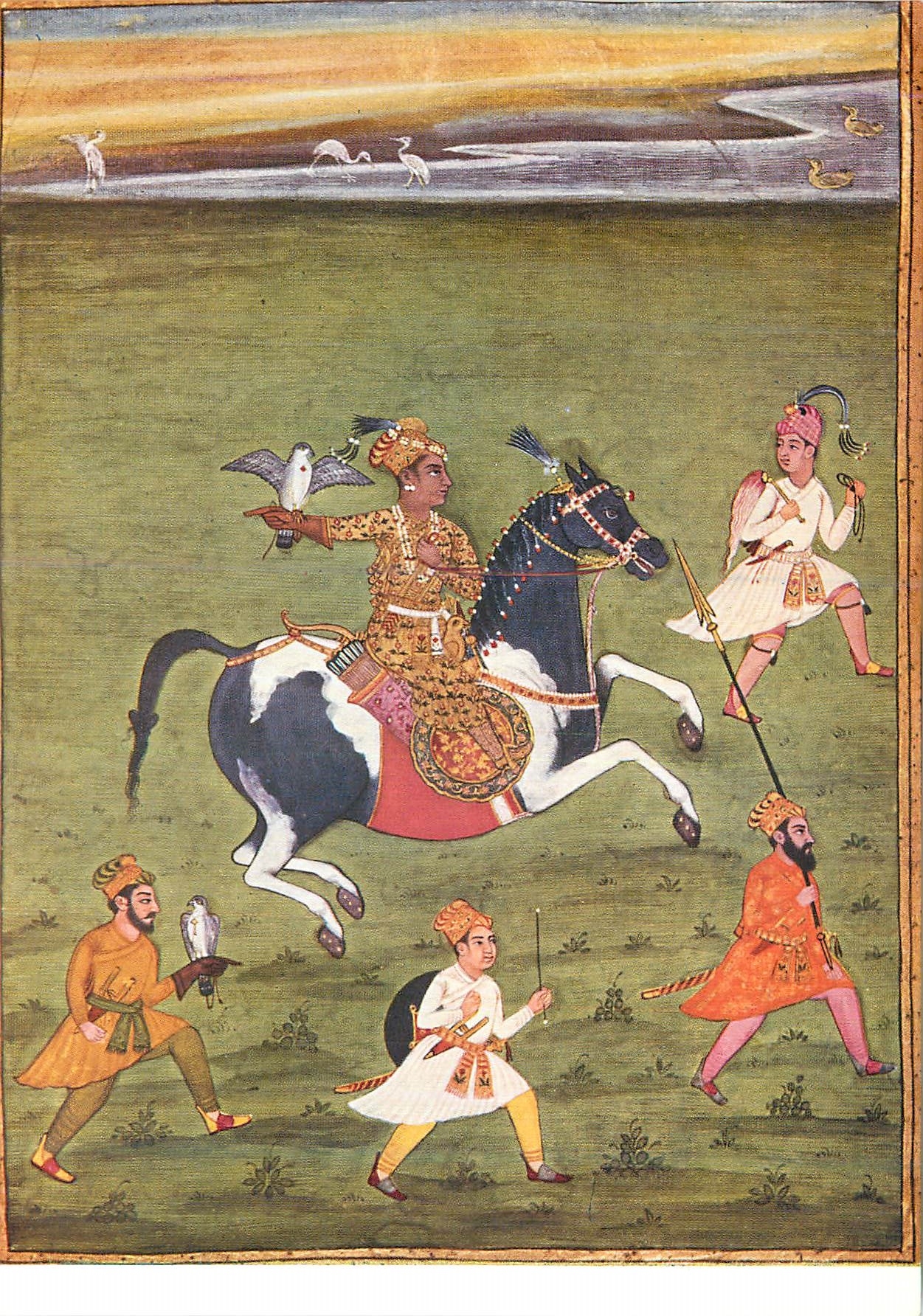 CPM Manuscrit Indou XVIII siecle Depart d'un prince pour la chasse Musee Guimet Paris
