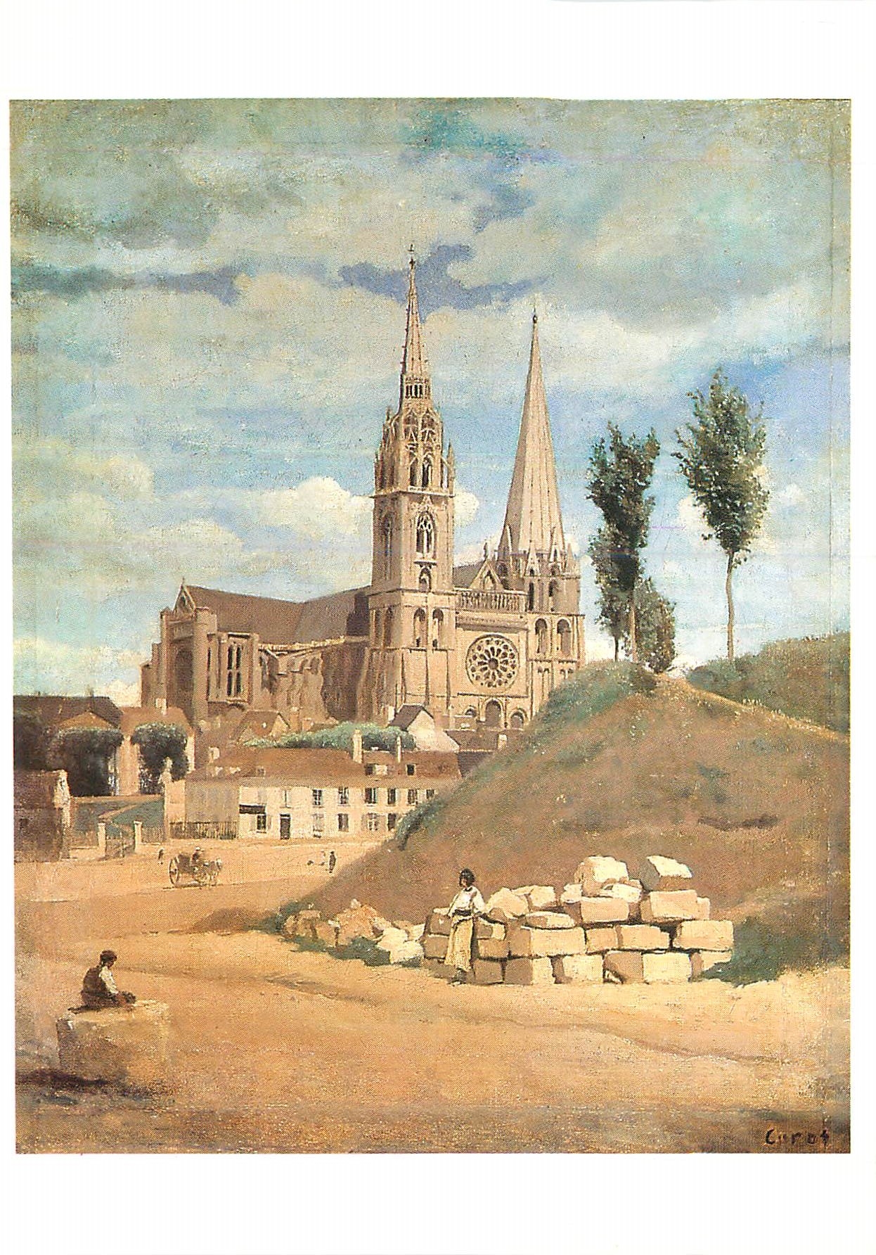 CPM Corot La cathedrale de Chartres