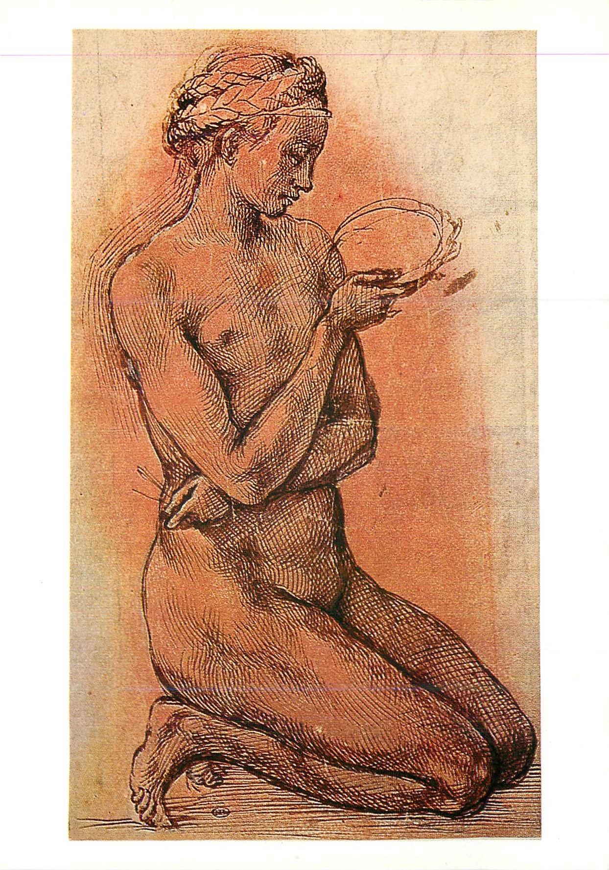 CPM Paris Musee de Louvre Departement des Sculptures Michel Ange (1475 1564) Femme a genoux aves les instruments de la P