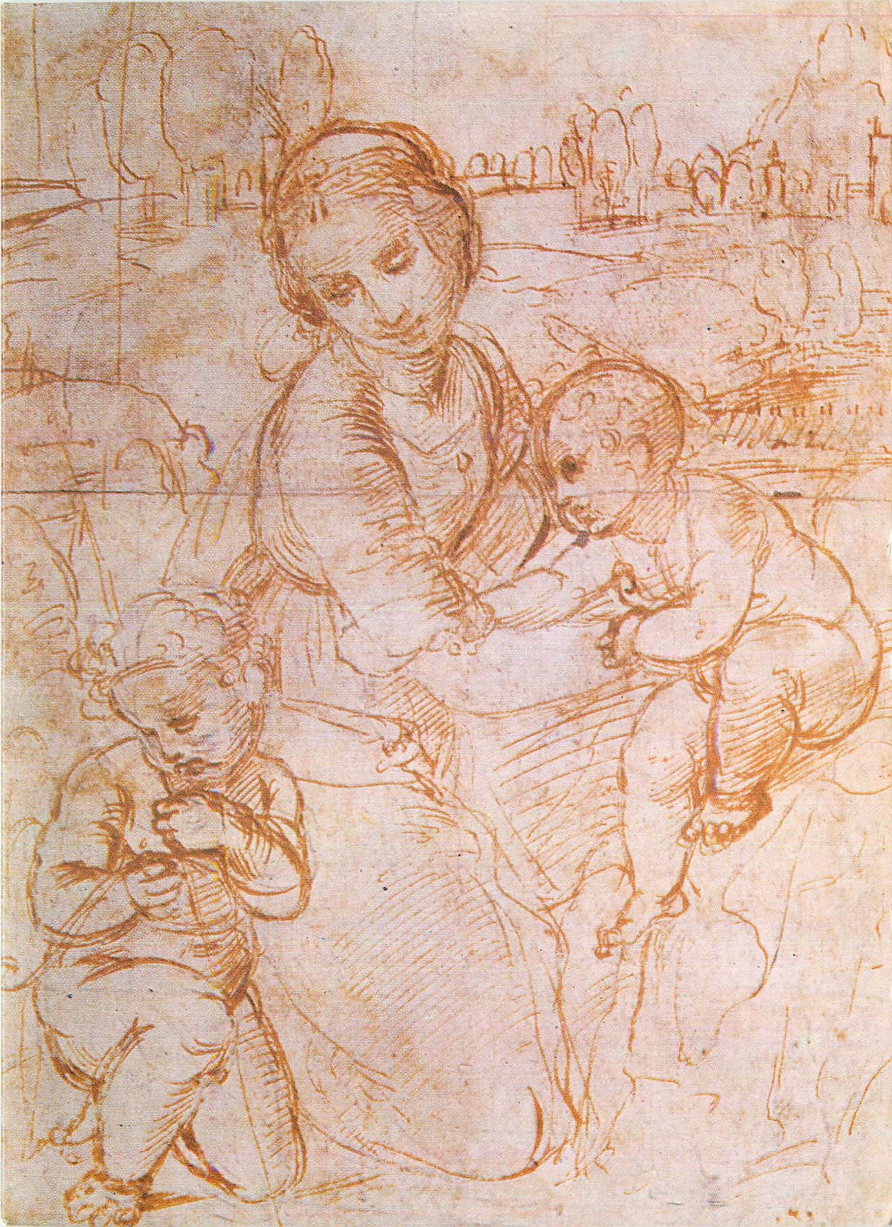 CPM Madonna and Child with St John by Raphael (Raffaelo Santi) (1483 1520) Reproduced by courtesy of the Uffizi Gallery 