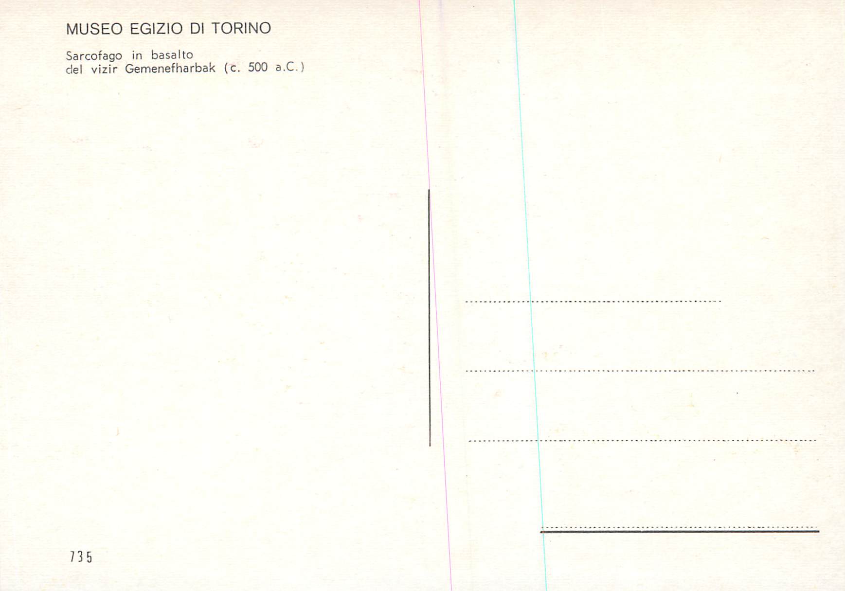 CPM Museo Egizio di Torino Sarcoiago in basalto del vizir Gemenefharbak (c 500 a C) — Rückseite
