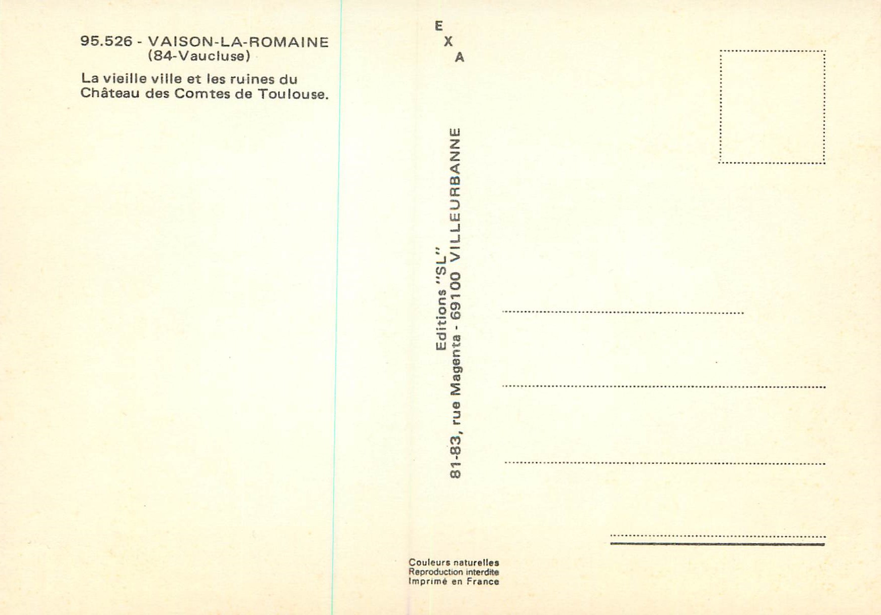 Vaison-la-Romaine — La vieille ville et les ruines du Château des Comtes de Toulouse — Éditions Magenta — Reverso