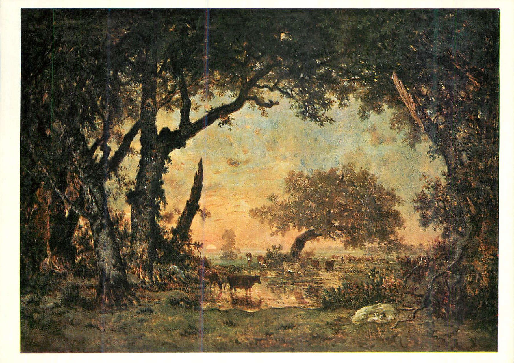 CPM Musee du Louvre Theodore Rousseau (1812 1867) Sortie de foret a Fontainebleau